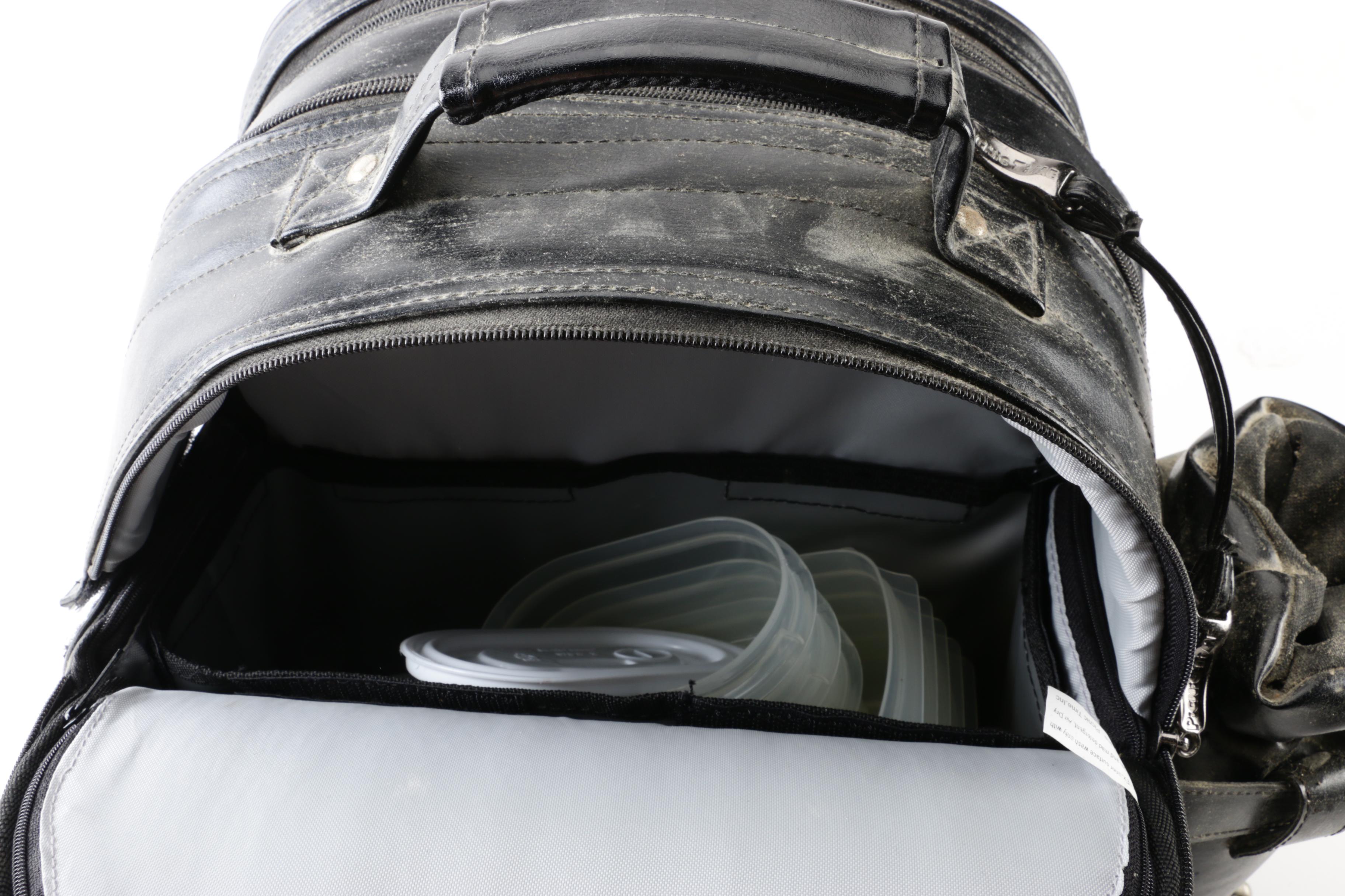 Vintage Legacy Black Leather Picnic Backpack