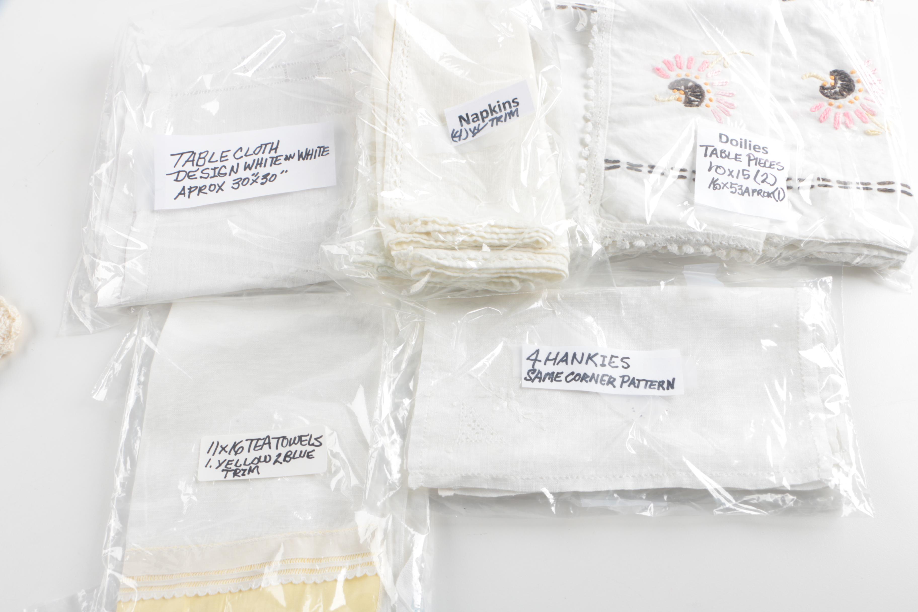 Embroidered Pillowcases and Cloth Napkins