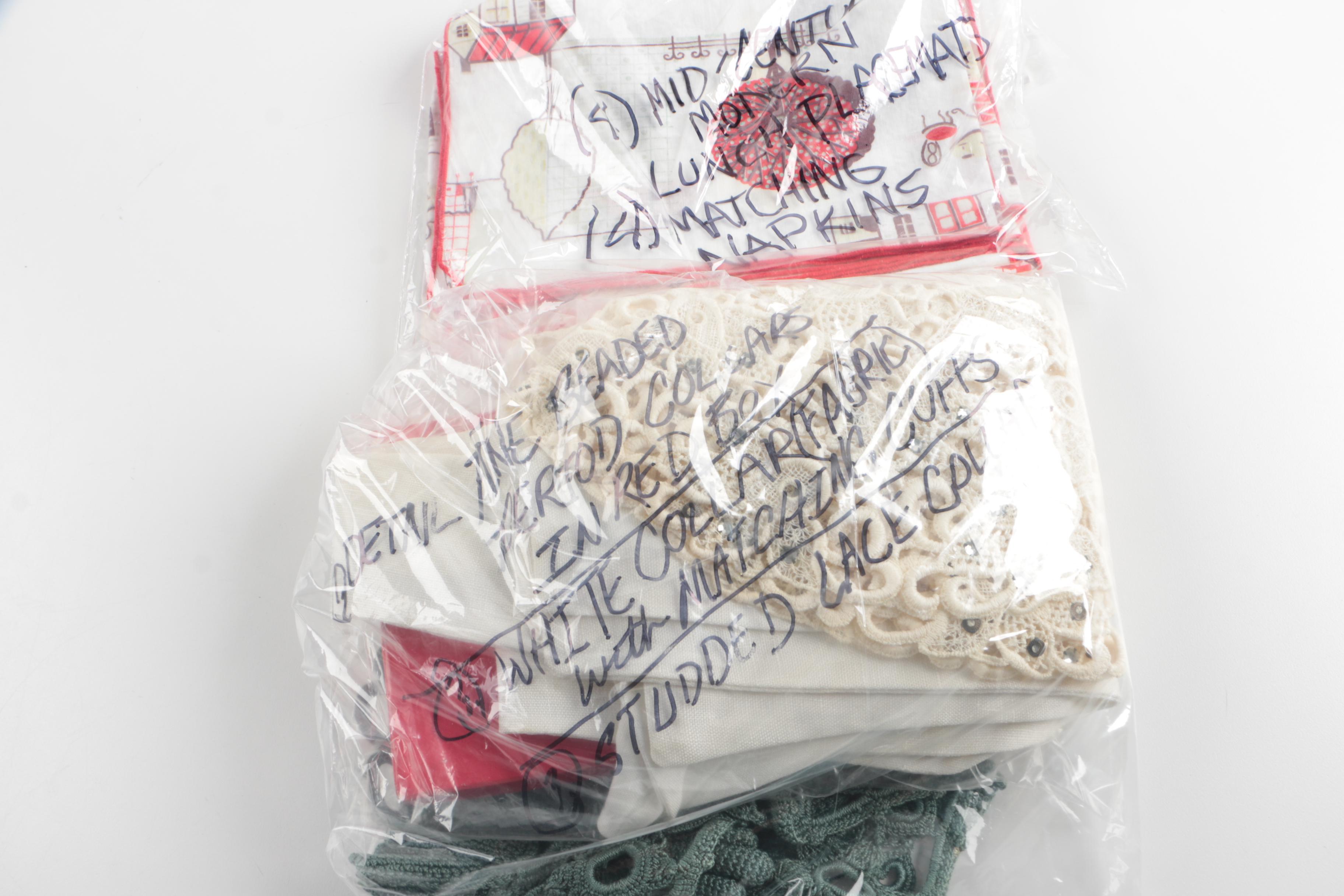 Embroidered Pillowcases and Cloth Napkins