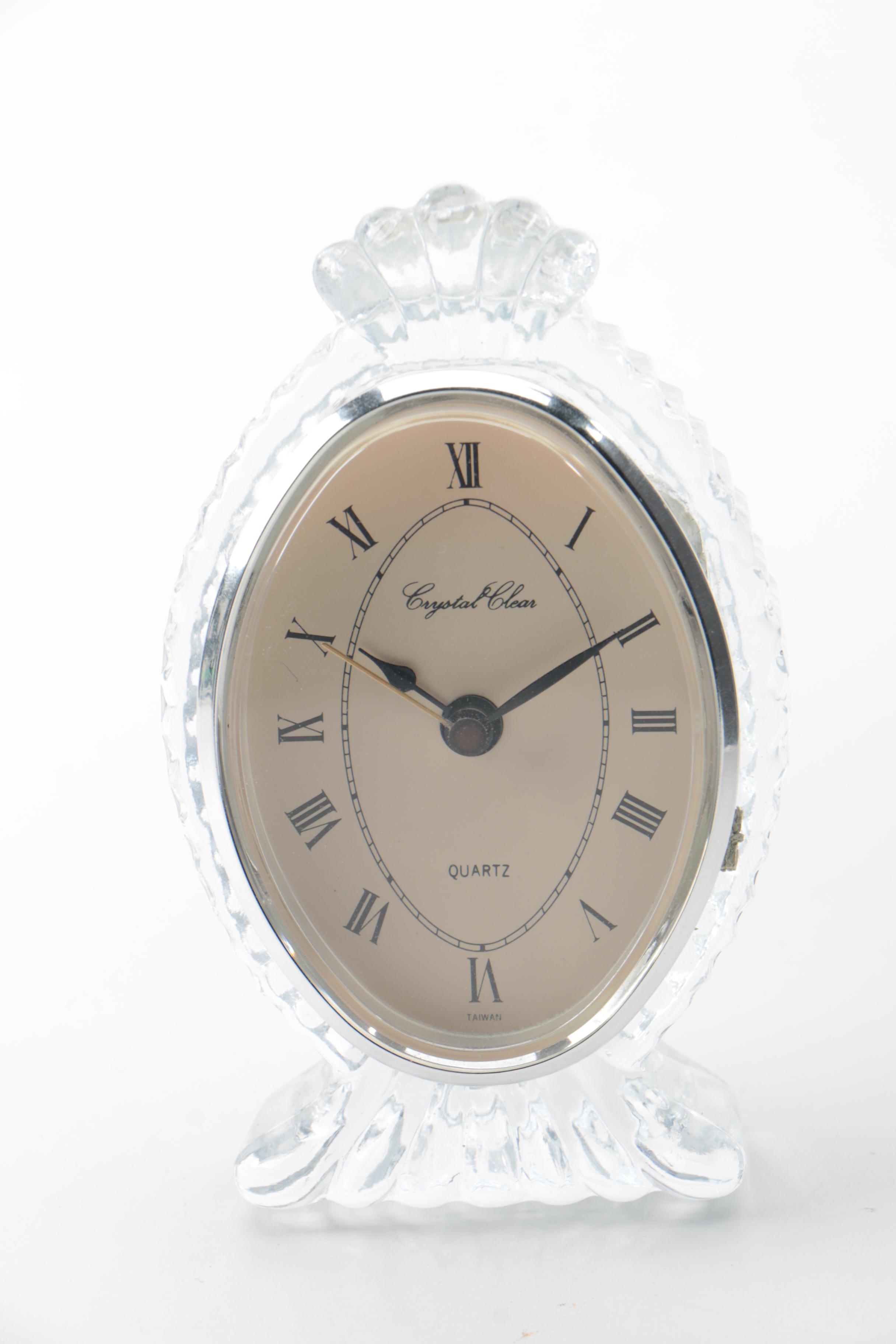 Cut Crystal and Glass Shelf Clocks including Mikasa