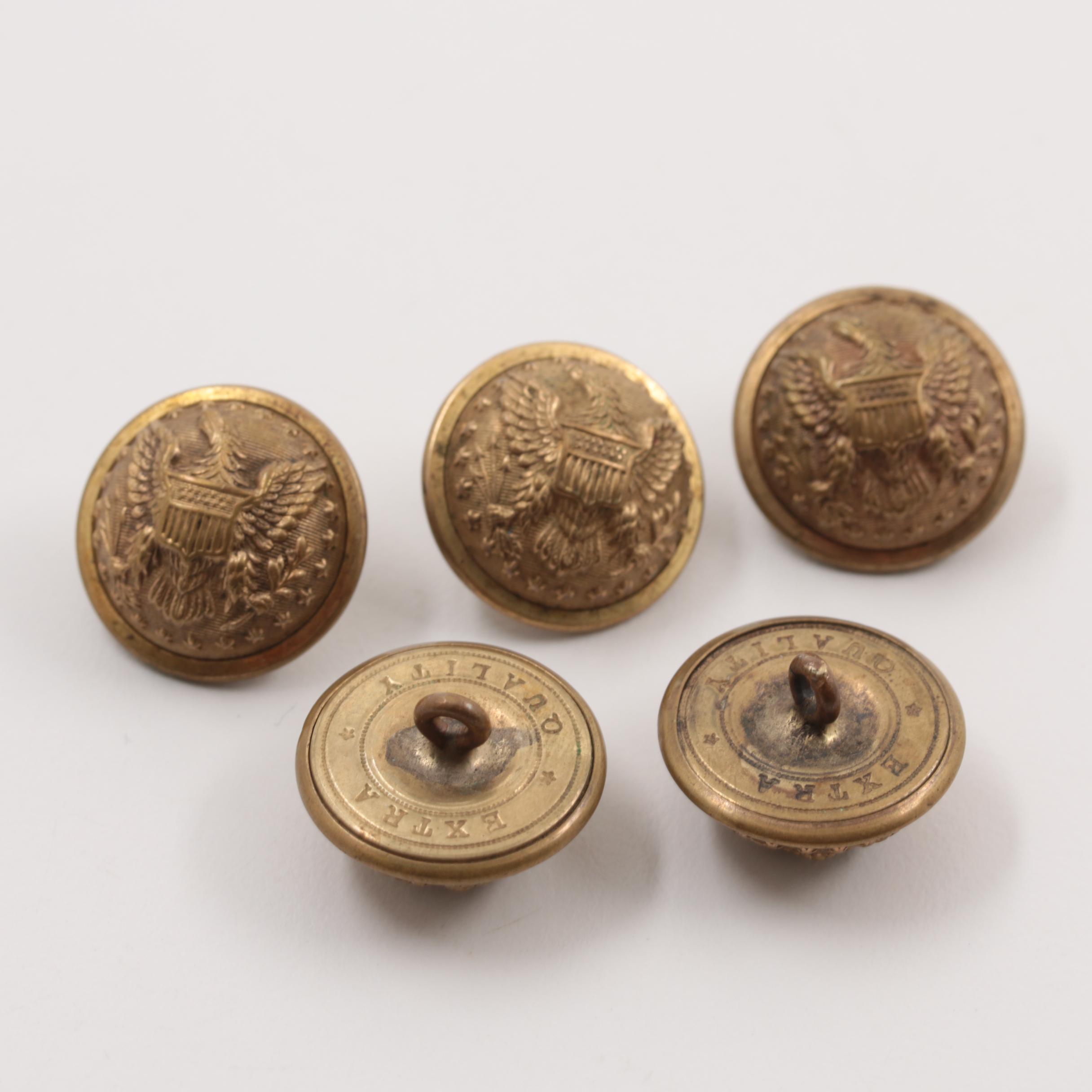 Civil War And WWI Military Uniform Buttons