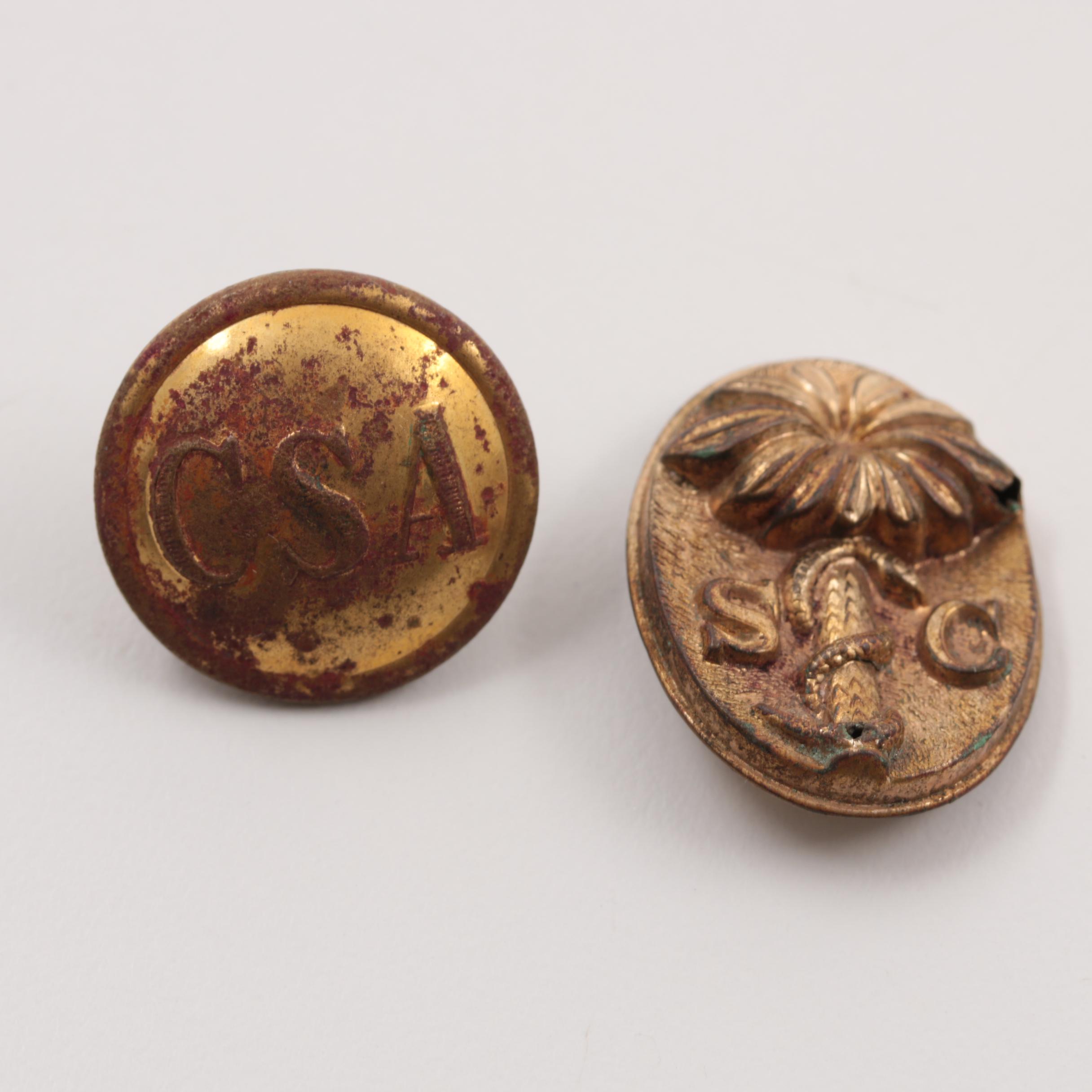 Civil War And WWI Military Uniform Buttons
