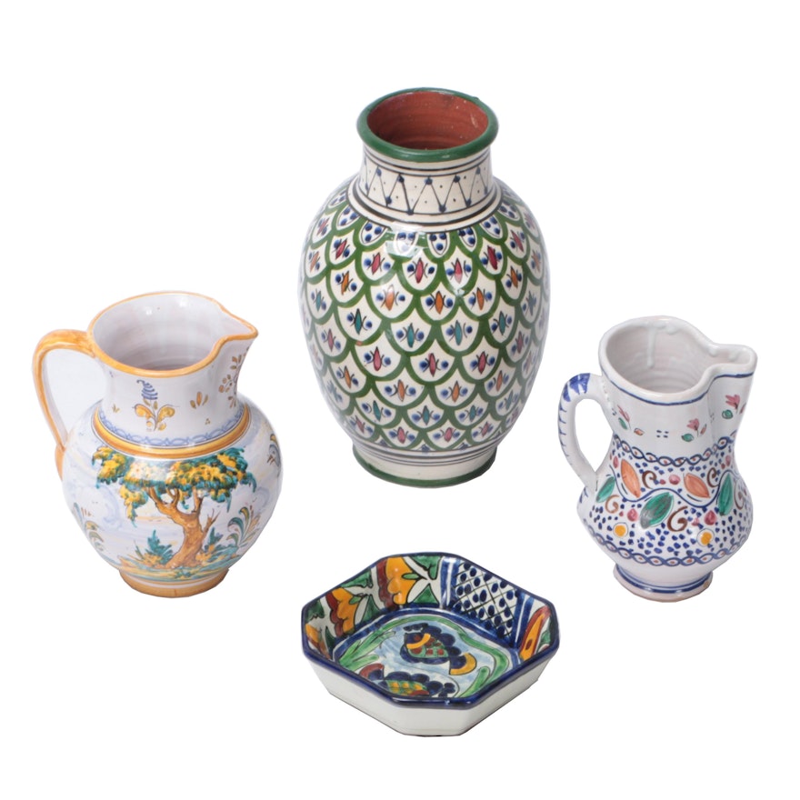 Mexican, Moroccan and Other Hand-Painted Ceramic Decor
