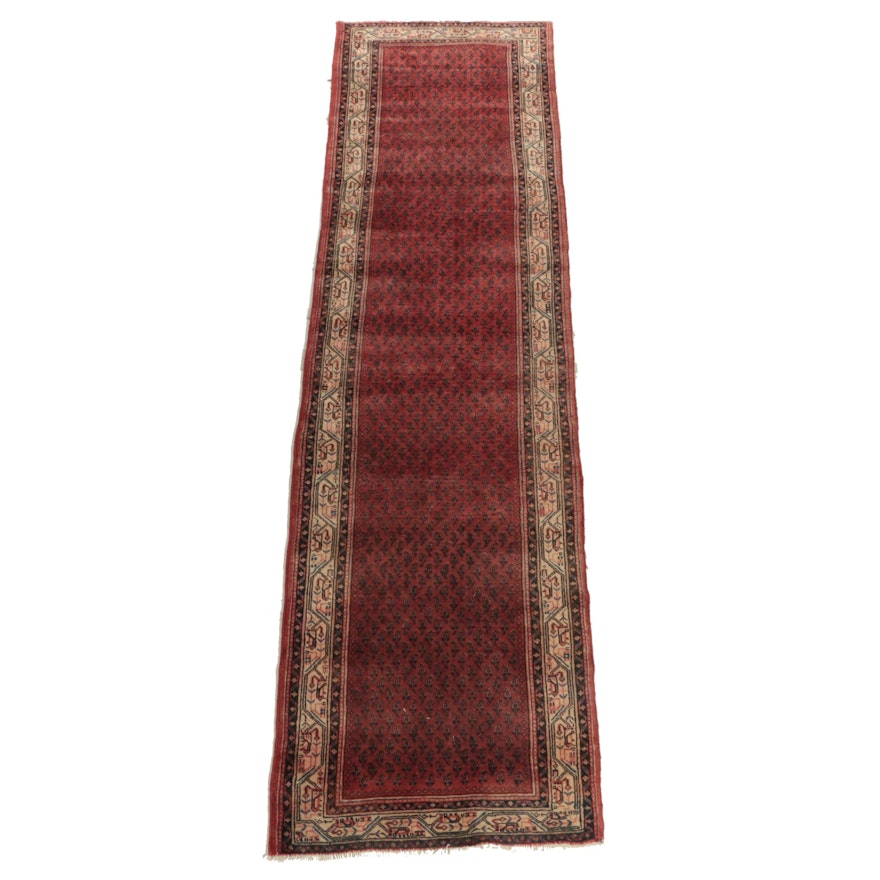 Hand-Knotted Persian Serabend Wool Carpet Runner