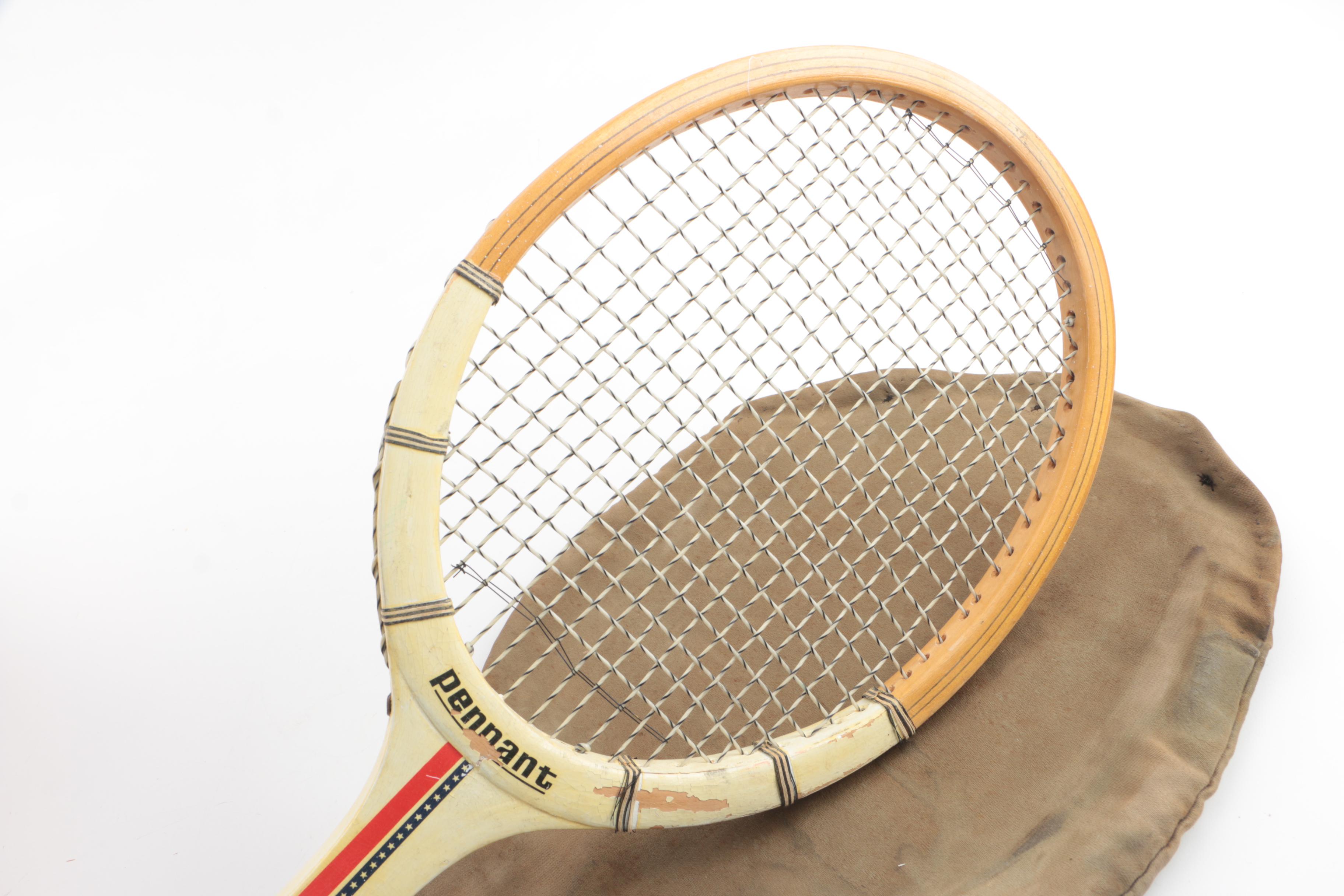 Vintage Tennis, Ping Pong, and Badminton Equipment and Cooler