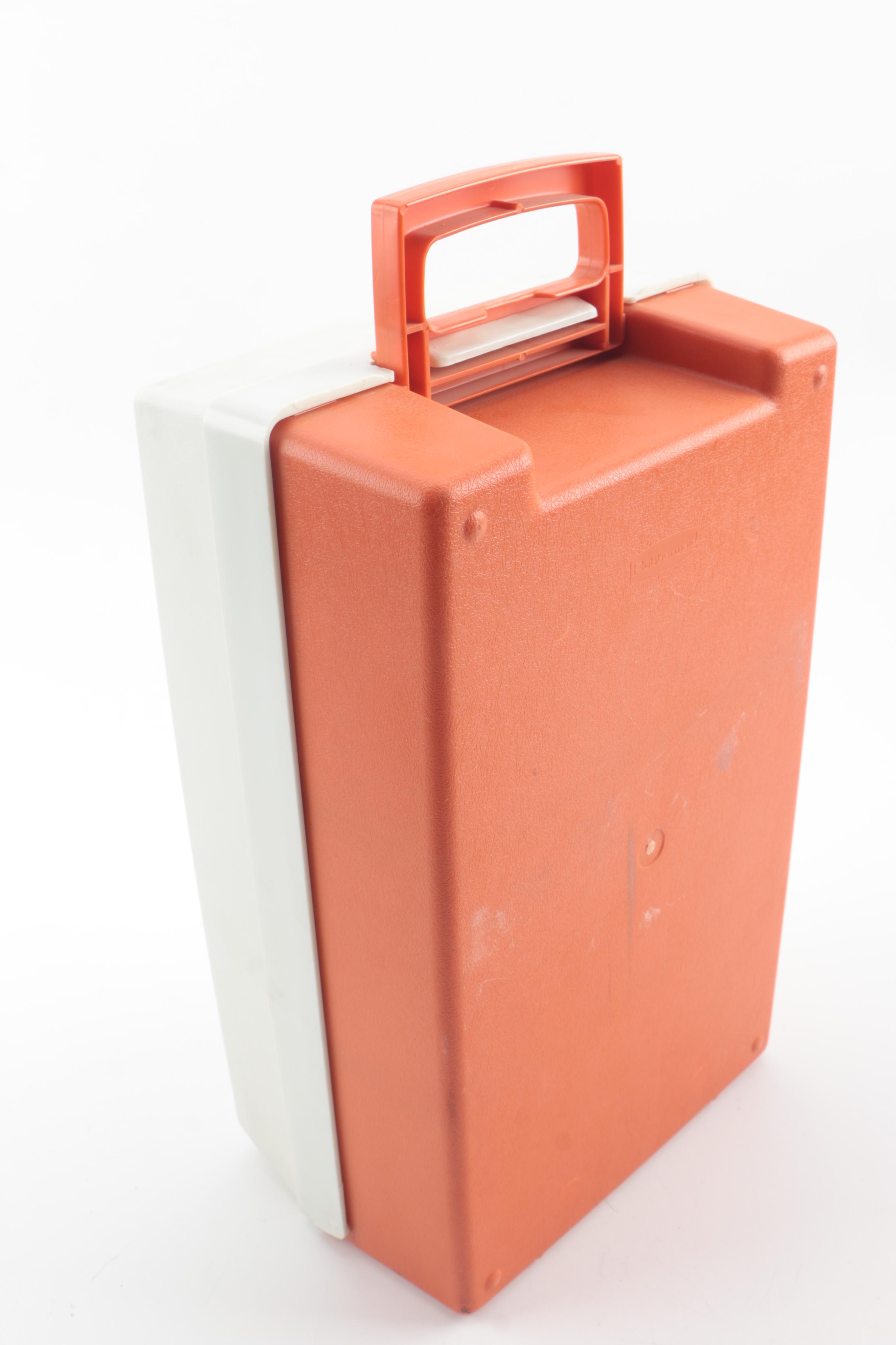 Vintage Tennis, Ping Pong, and Badminton Equipment and Cooler