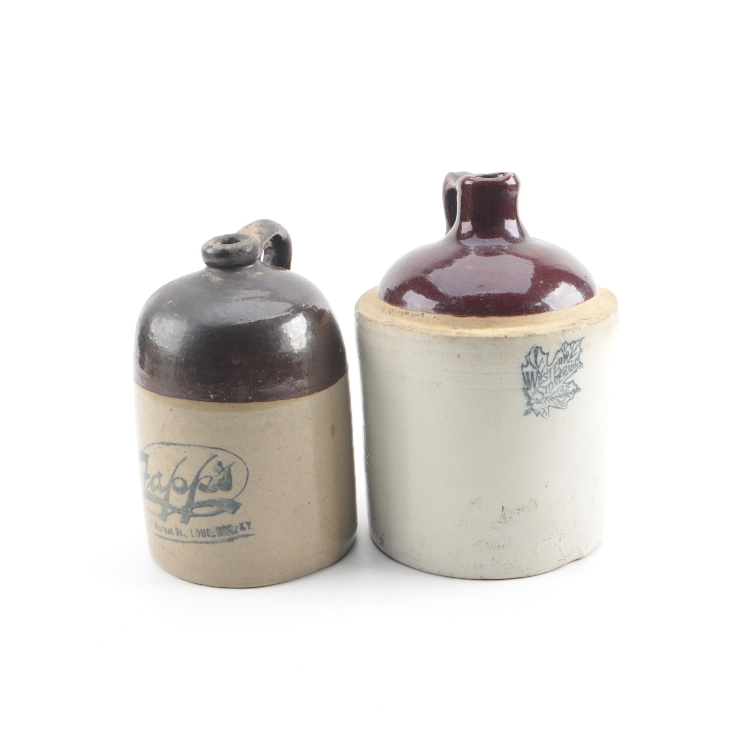 Vintage Western Stoneware Co. and Zapp's Whiskey Jugs