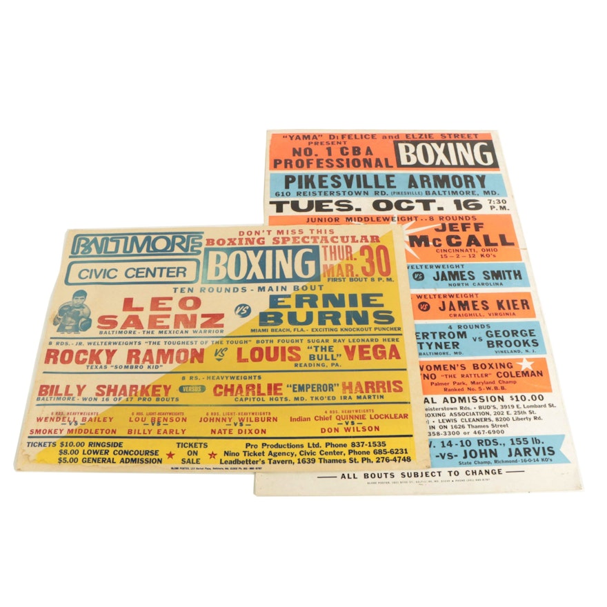 C. 1970s Baltimore Boxing Match Posters