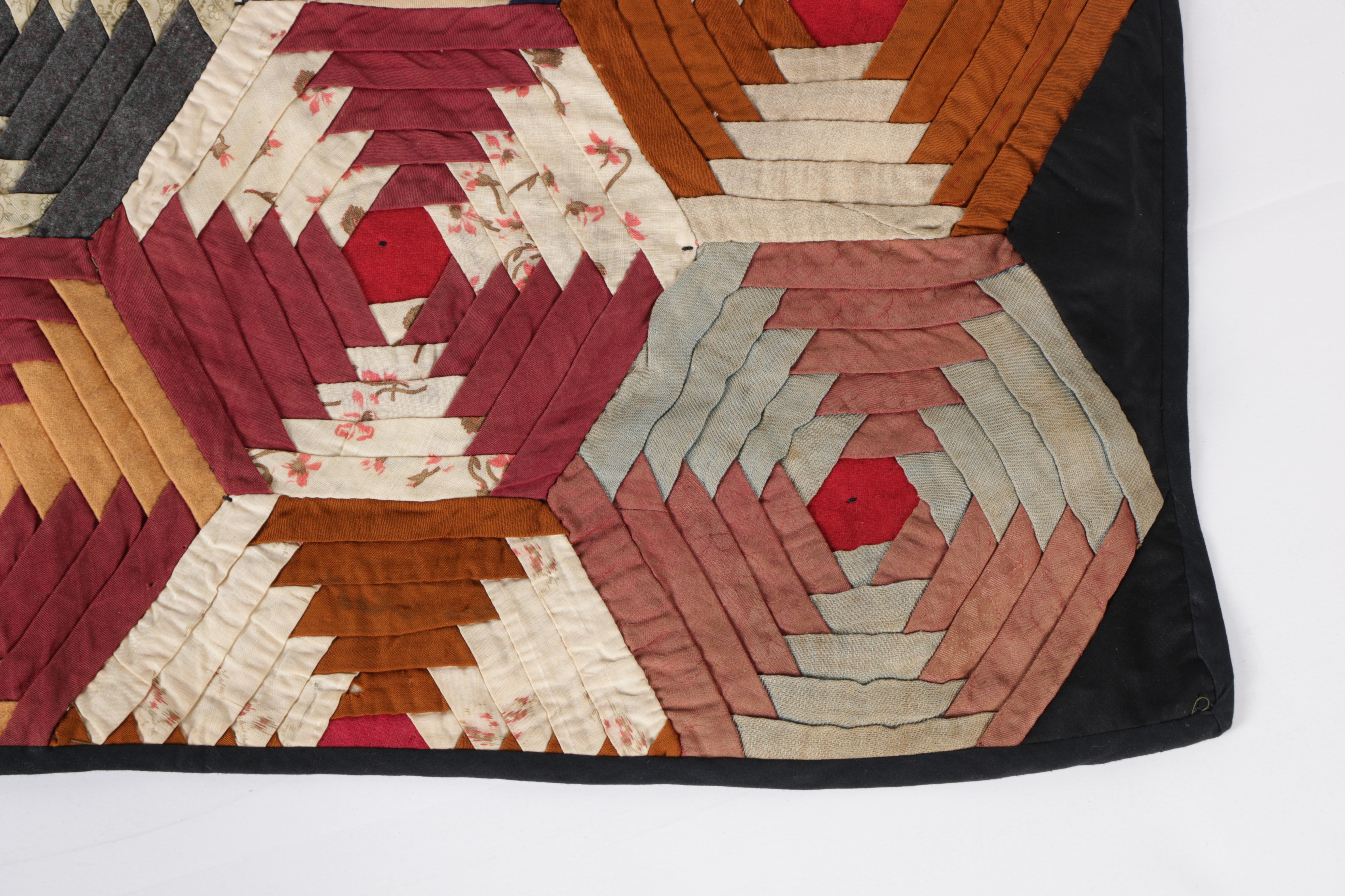 Antique Handmade "Log Cabin Pineapple" Quilt