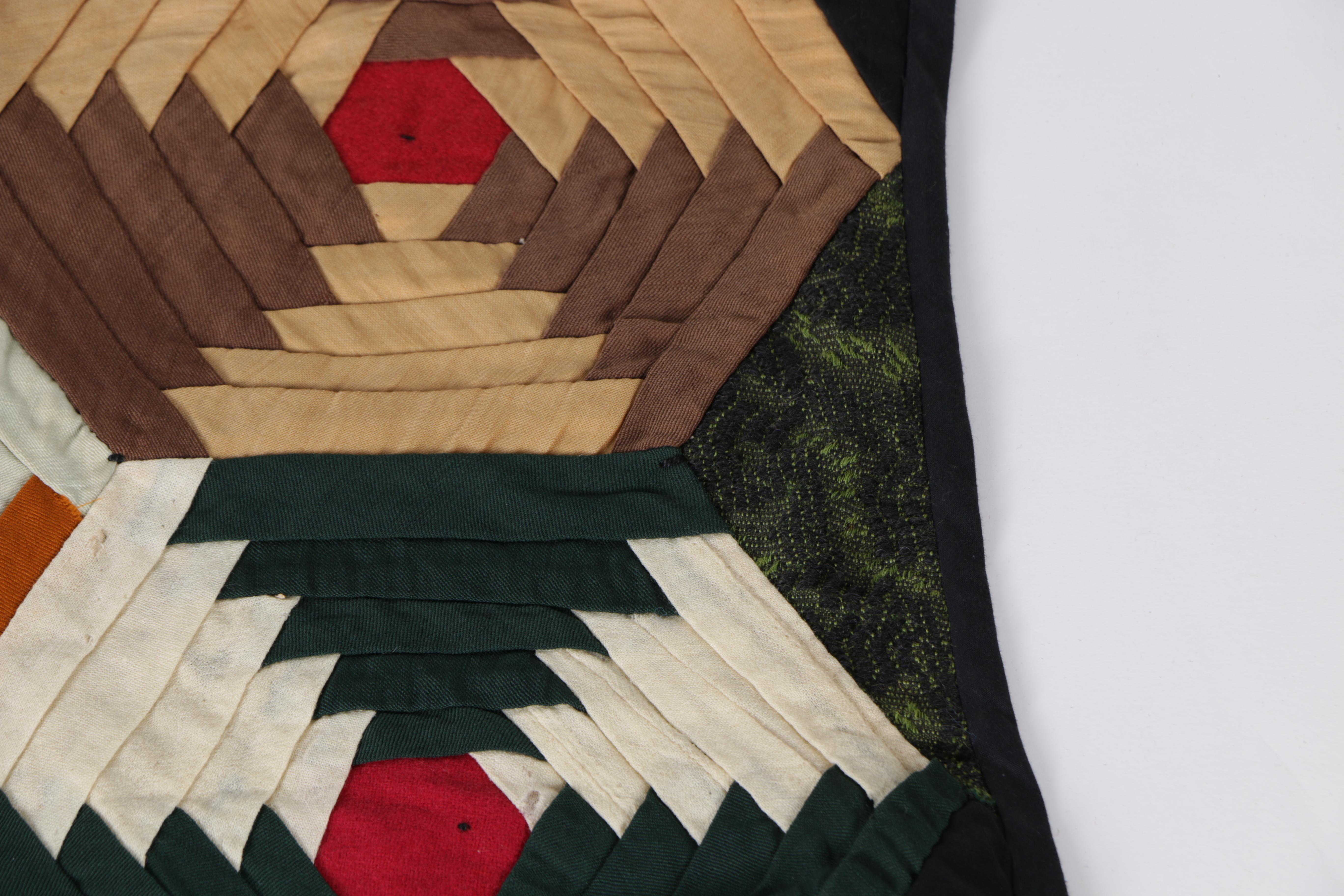 Antique Handmade "Log Cabin Pineapple" Quilt