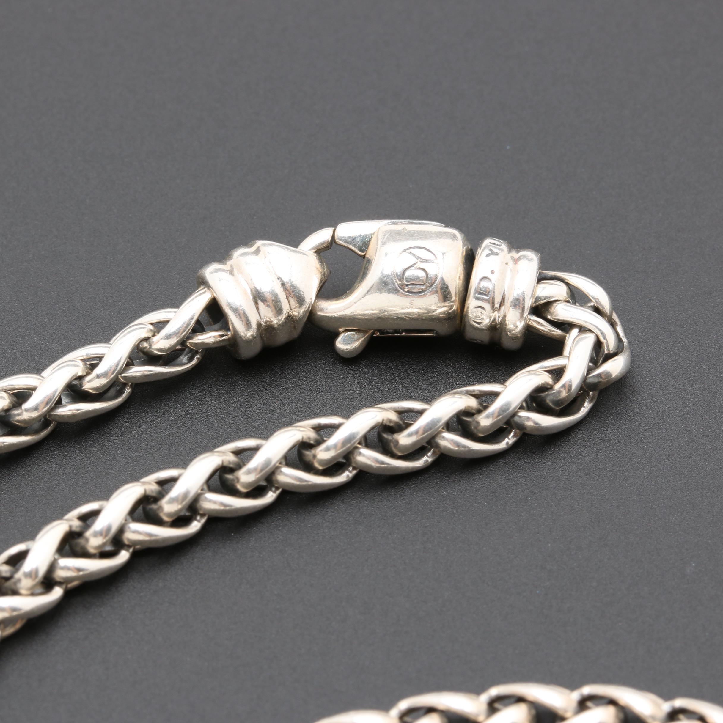 David Yurman Sterling Silver Wheat Chain Necklace