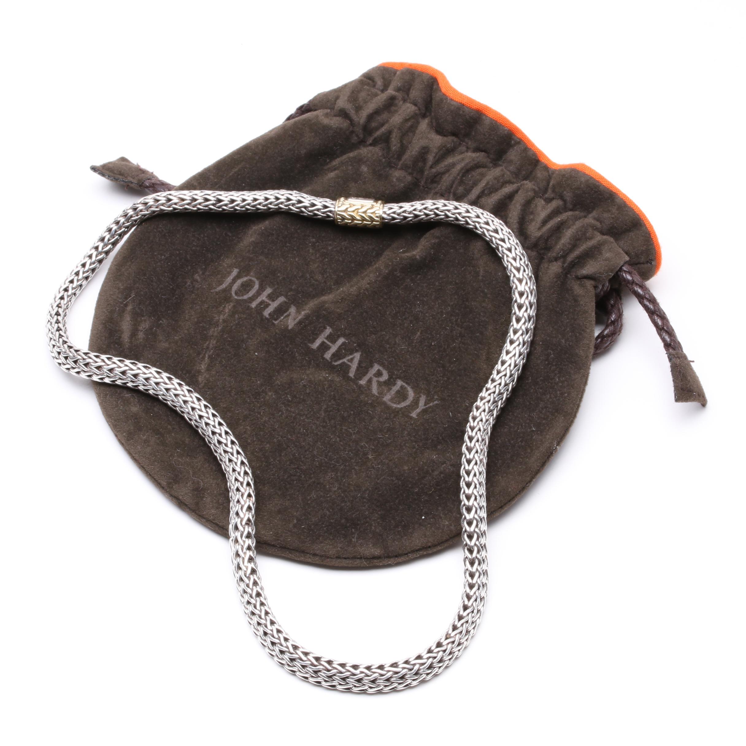 John Hardy Sterling Silver and 18K Yellow Gold Necklace