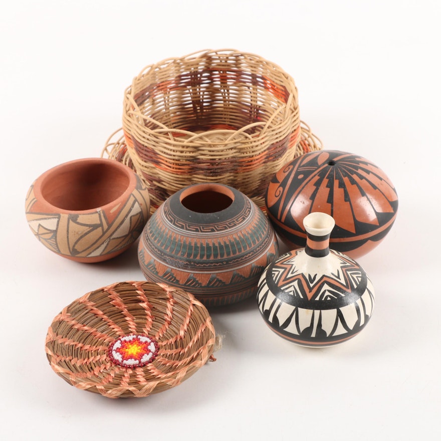 Native American and Native American Inspired Pottery and Baskets
