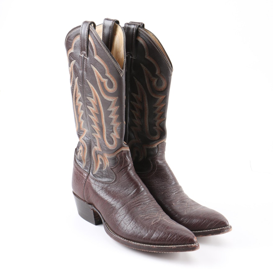 Men's Justin Brown Leather Cowboy Boots