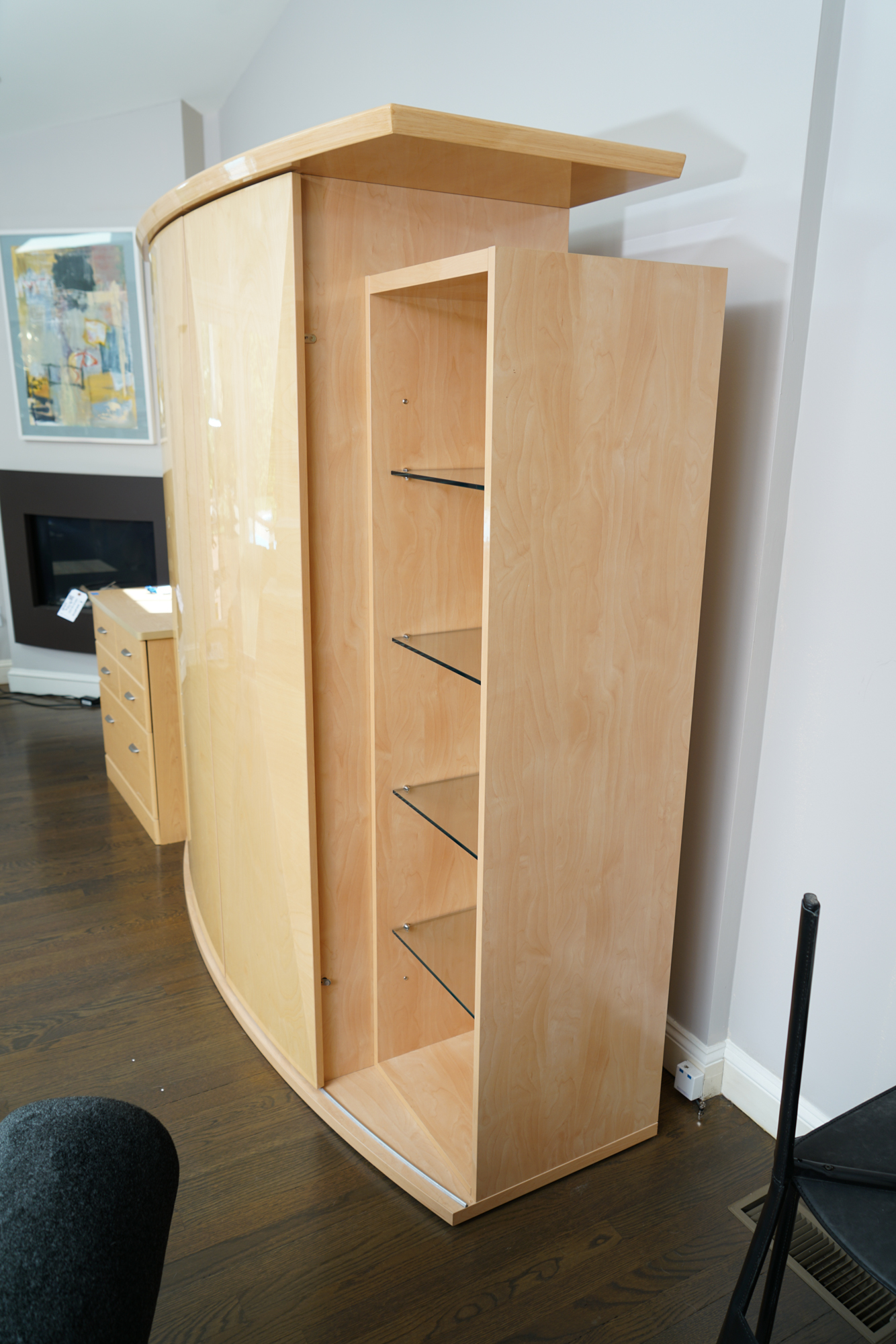 Contemporary Maple Laminate Entertainment Armoire