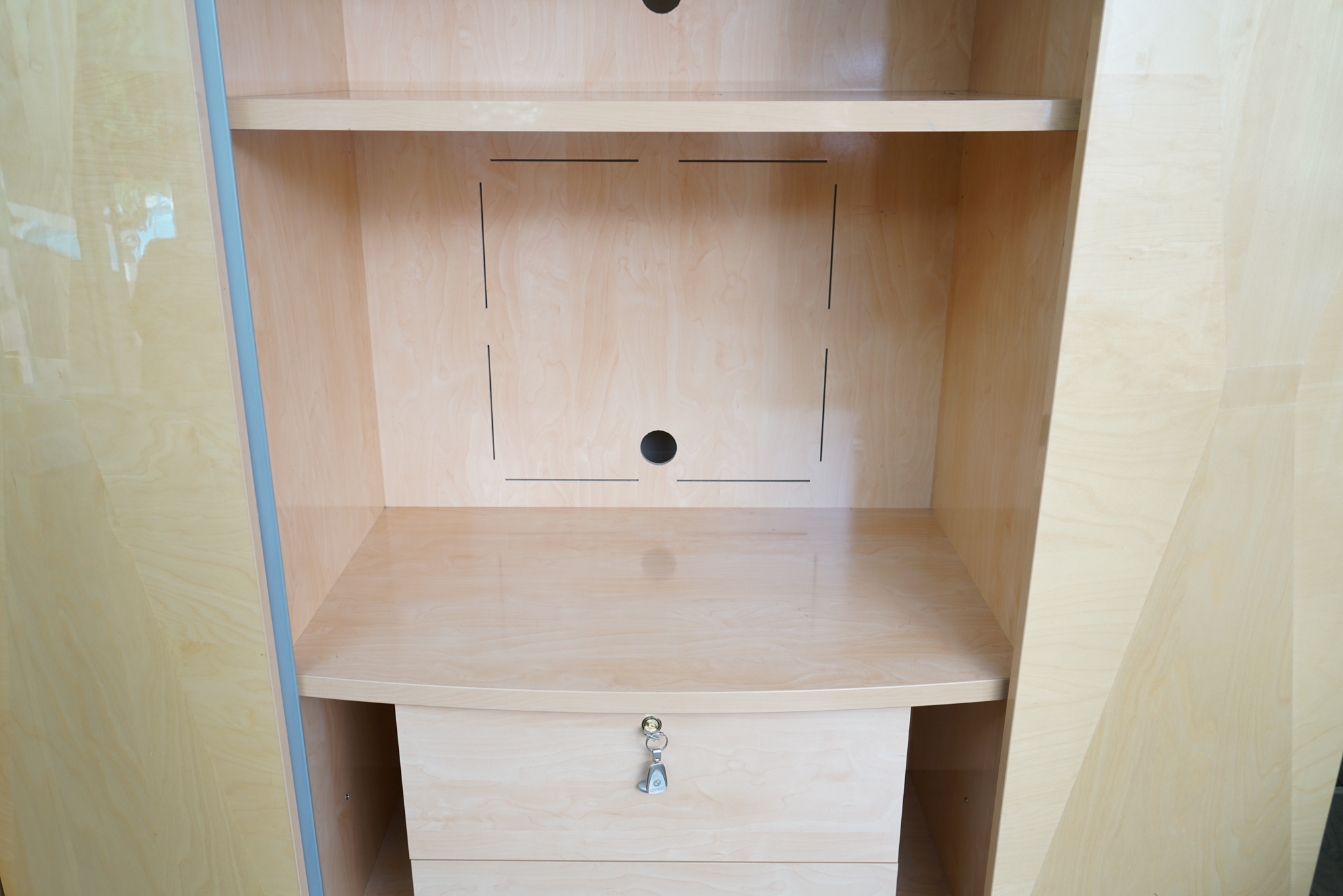 Contemporary Maple Laminate Entertainment Armoire