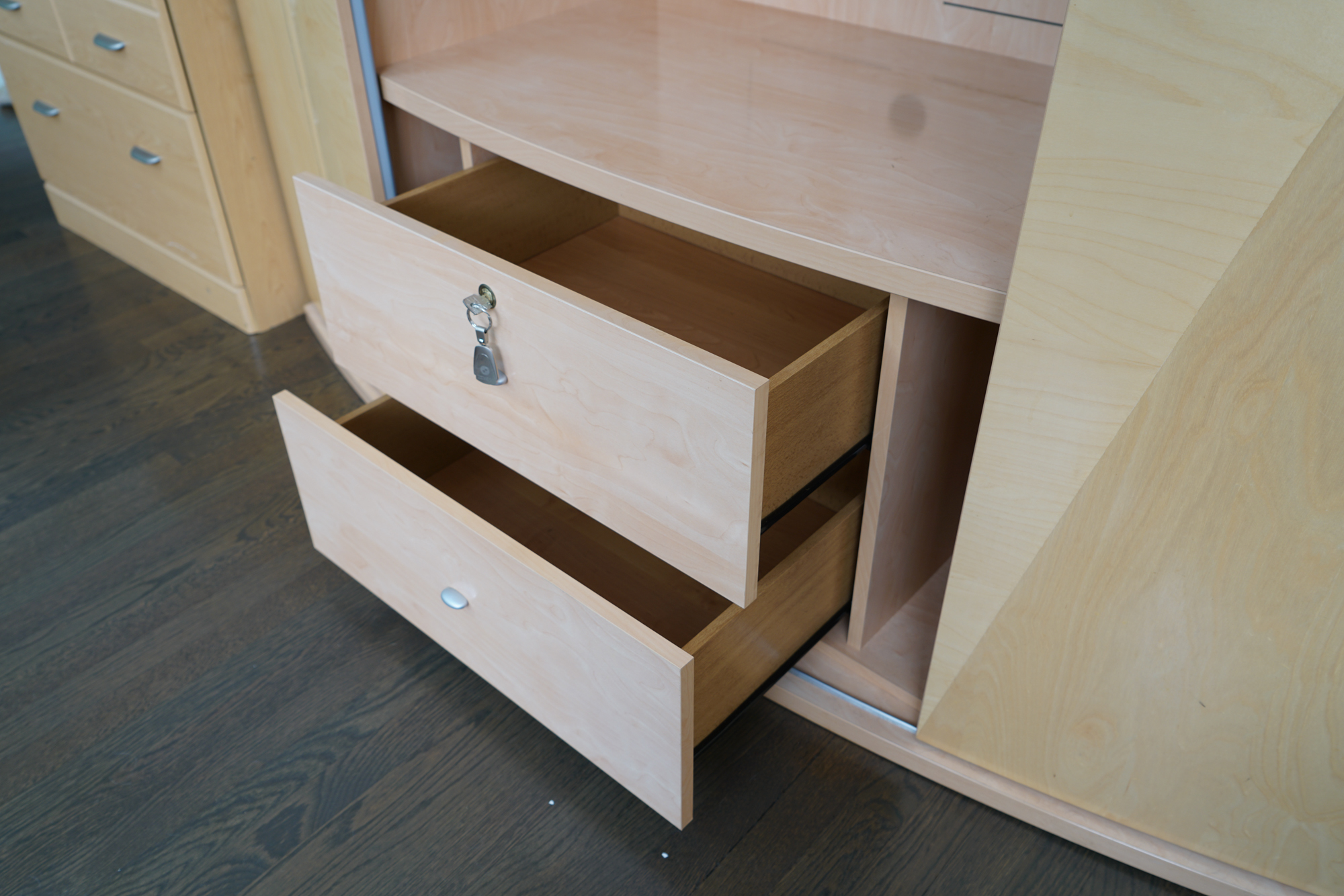 Contemporary Maple Laminate Entertainment Armoire