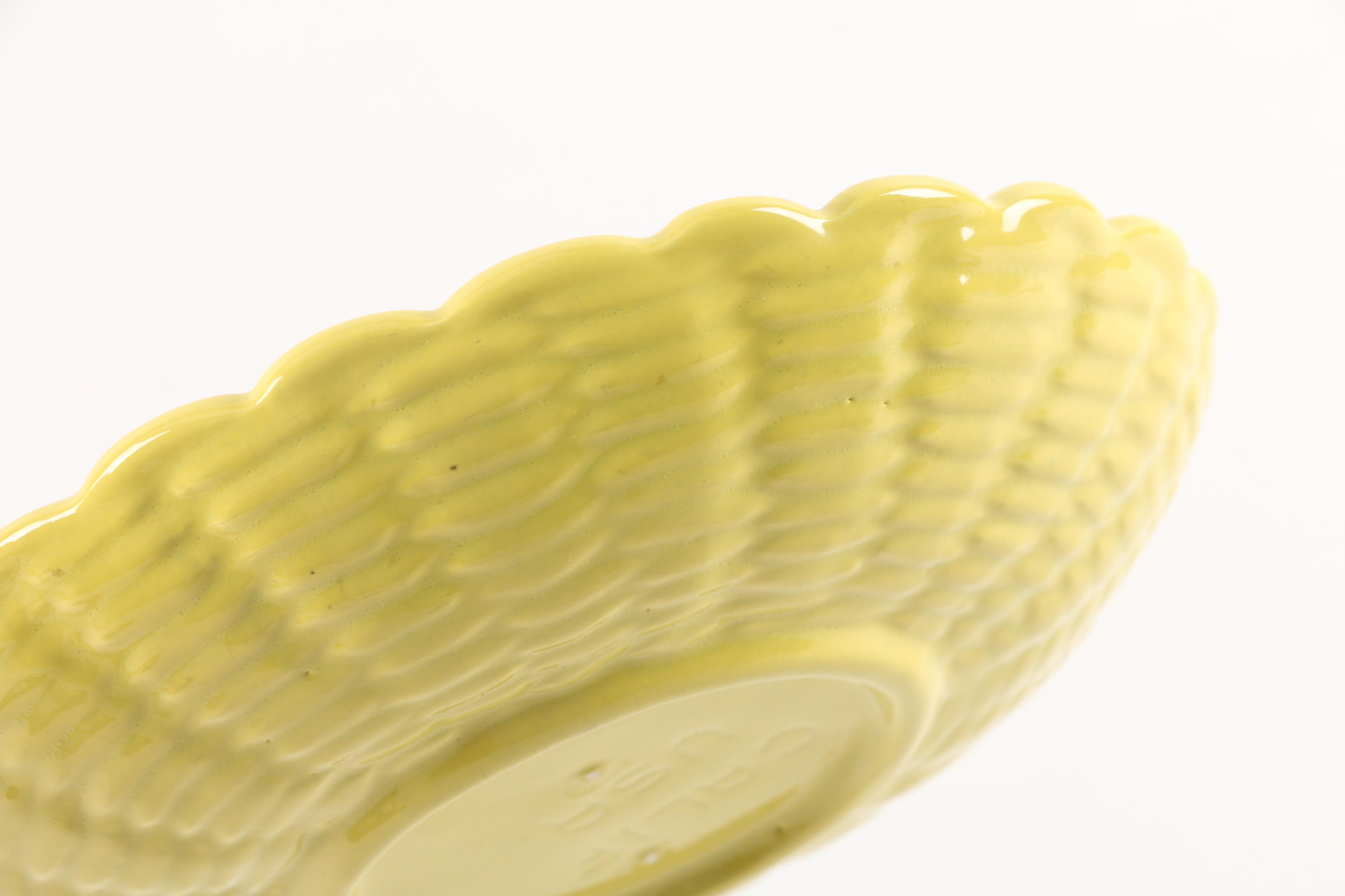 Vintage California Pottery Yellow Tidbit Dish