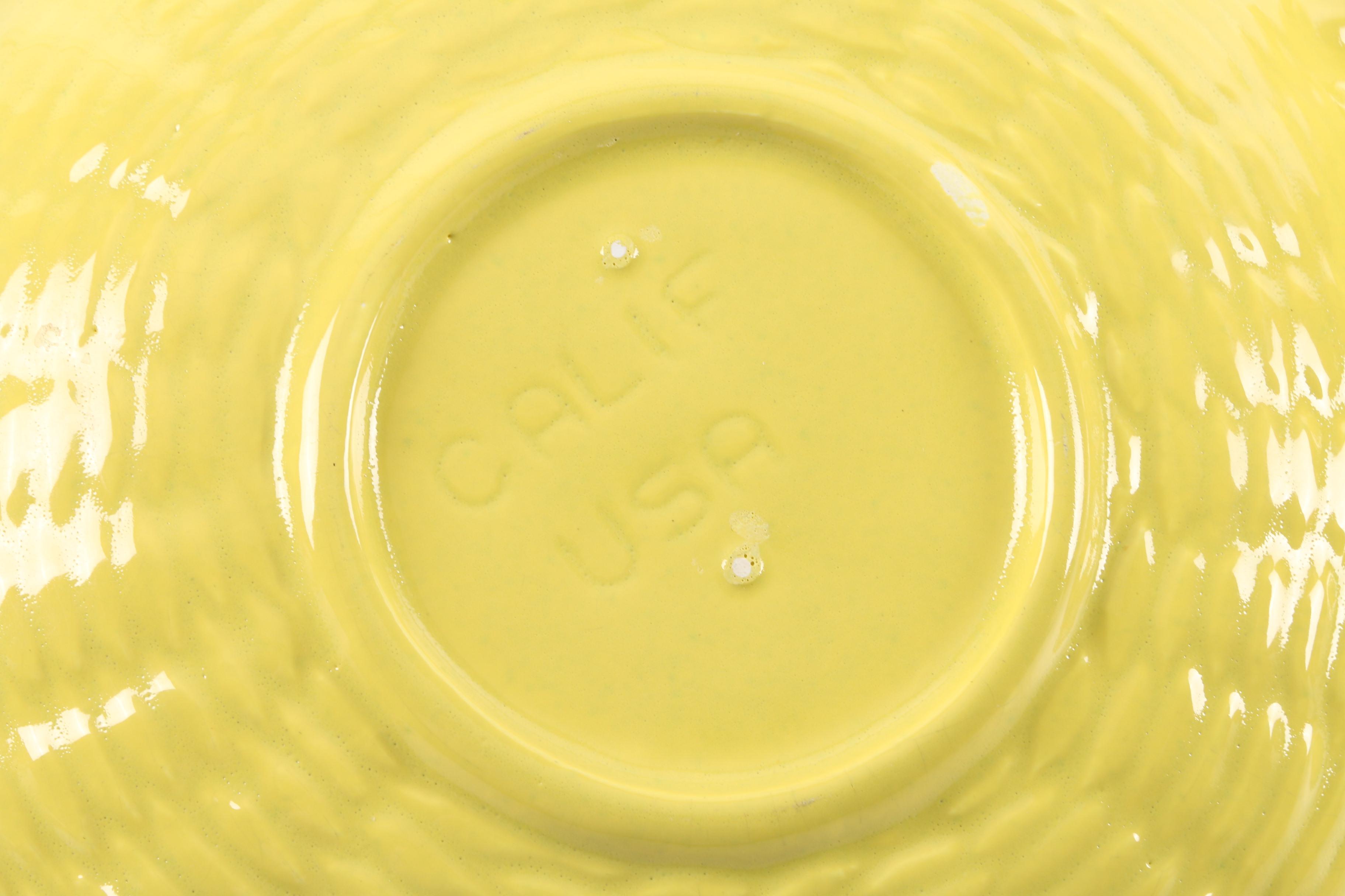 Vintage California Pottery Yellow Tidbit Dish