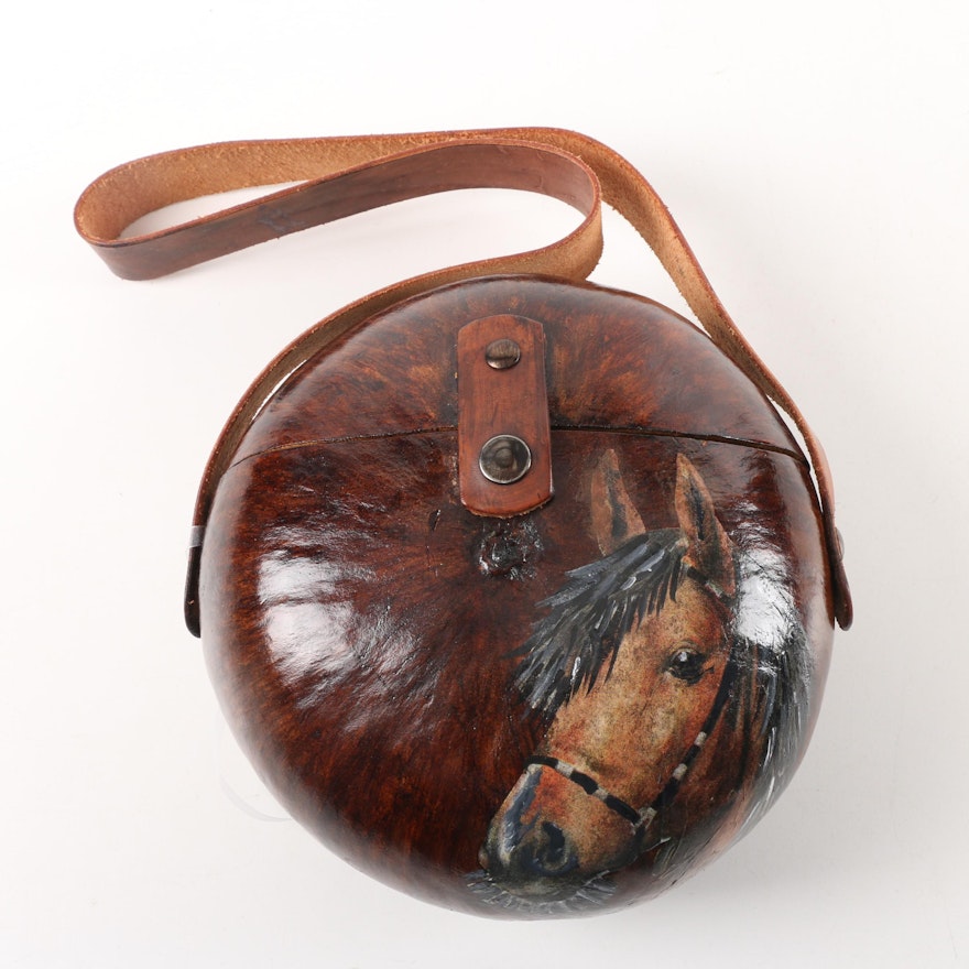 Snook 'n' Company Hand-Decorated and Signed "Beautiful Stallion" Gourd Handbag