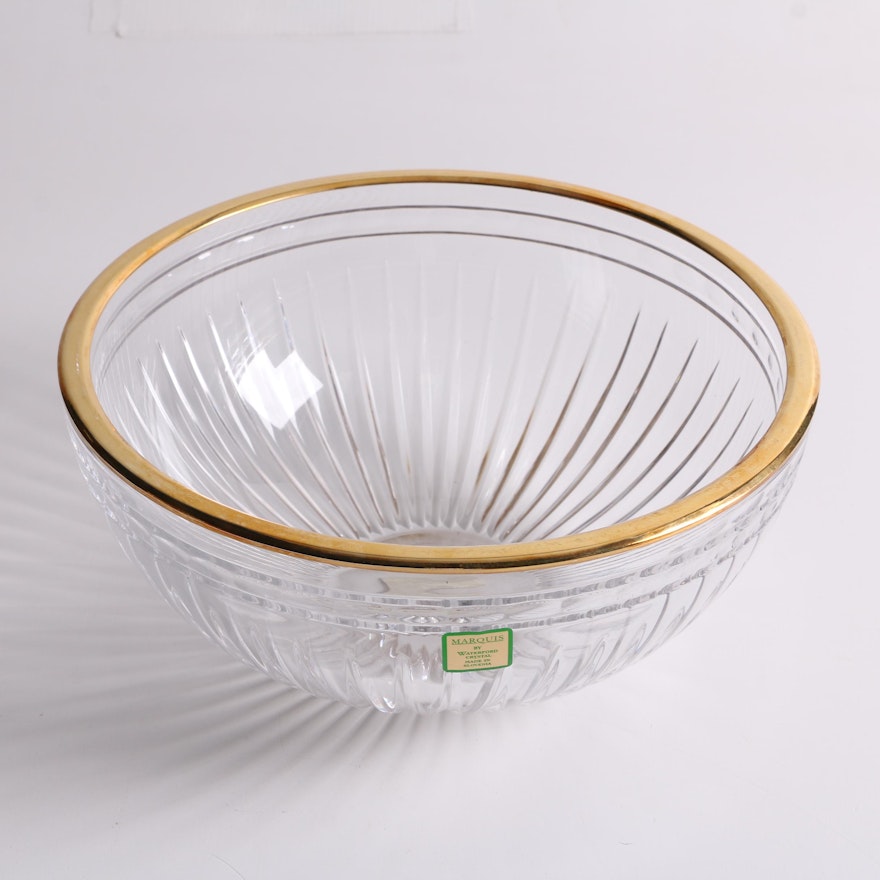 Marquis by Waterford Crystal "Hanover Gold" Serving Bowl