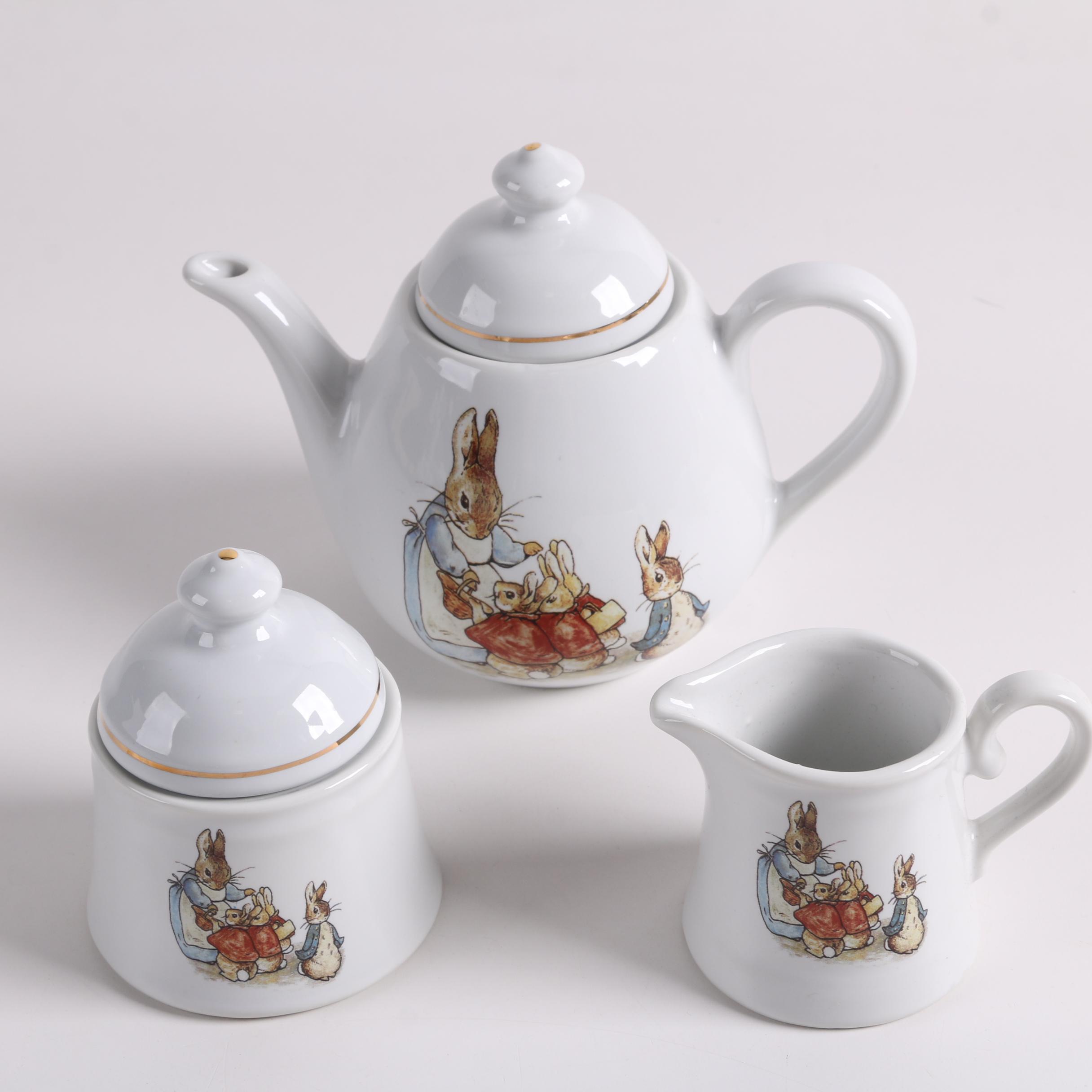 Contemporary Reutter Porcelain "Peter Rabbit" Tea Set