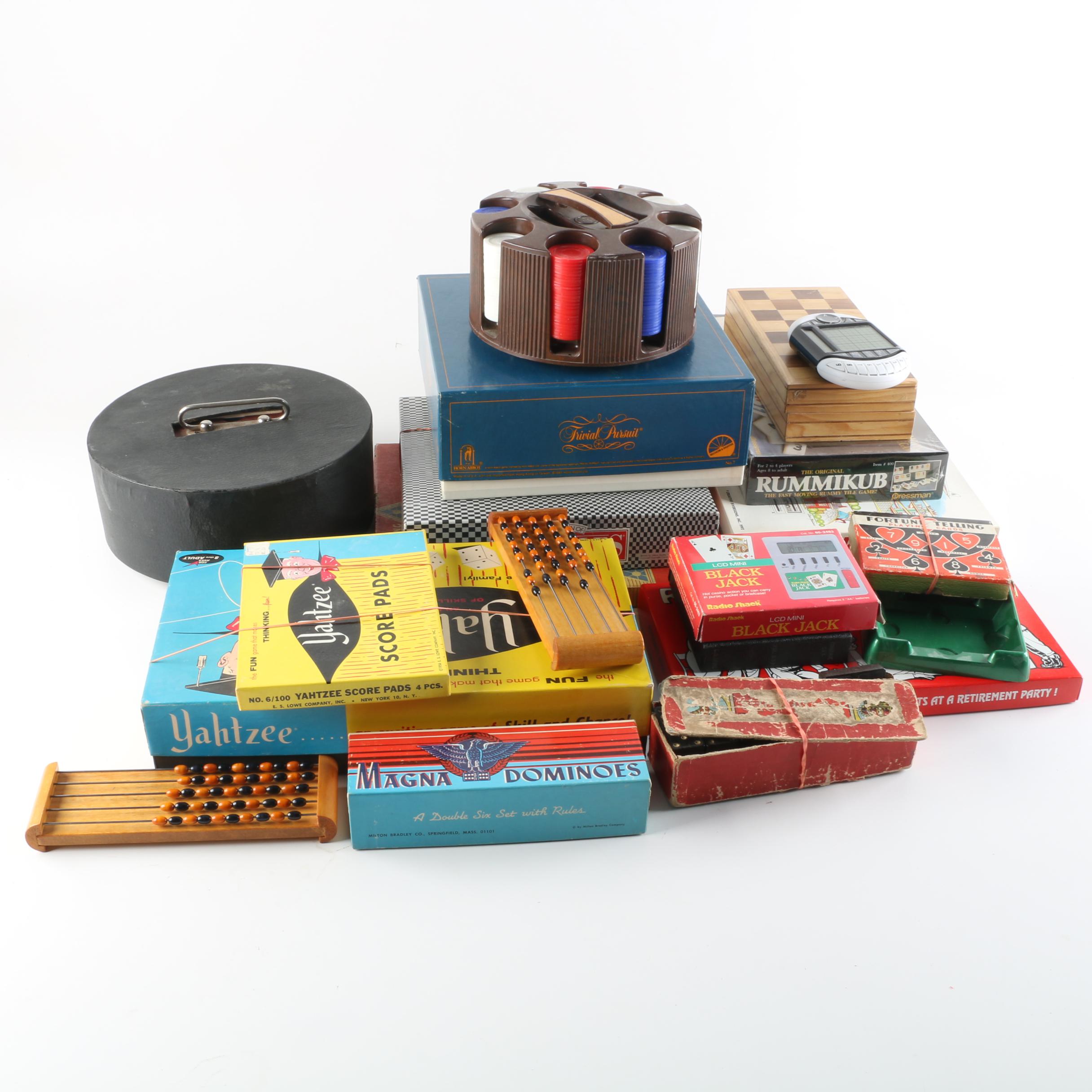 Board Games, Card Games, and Accessories Including Poker Chips