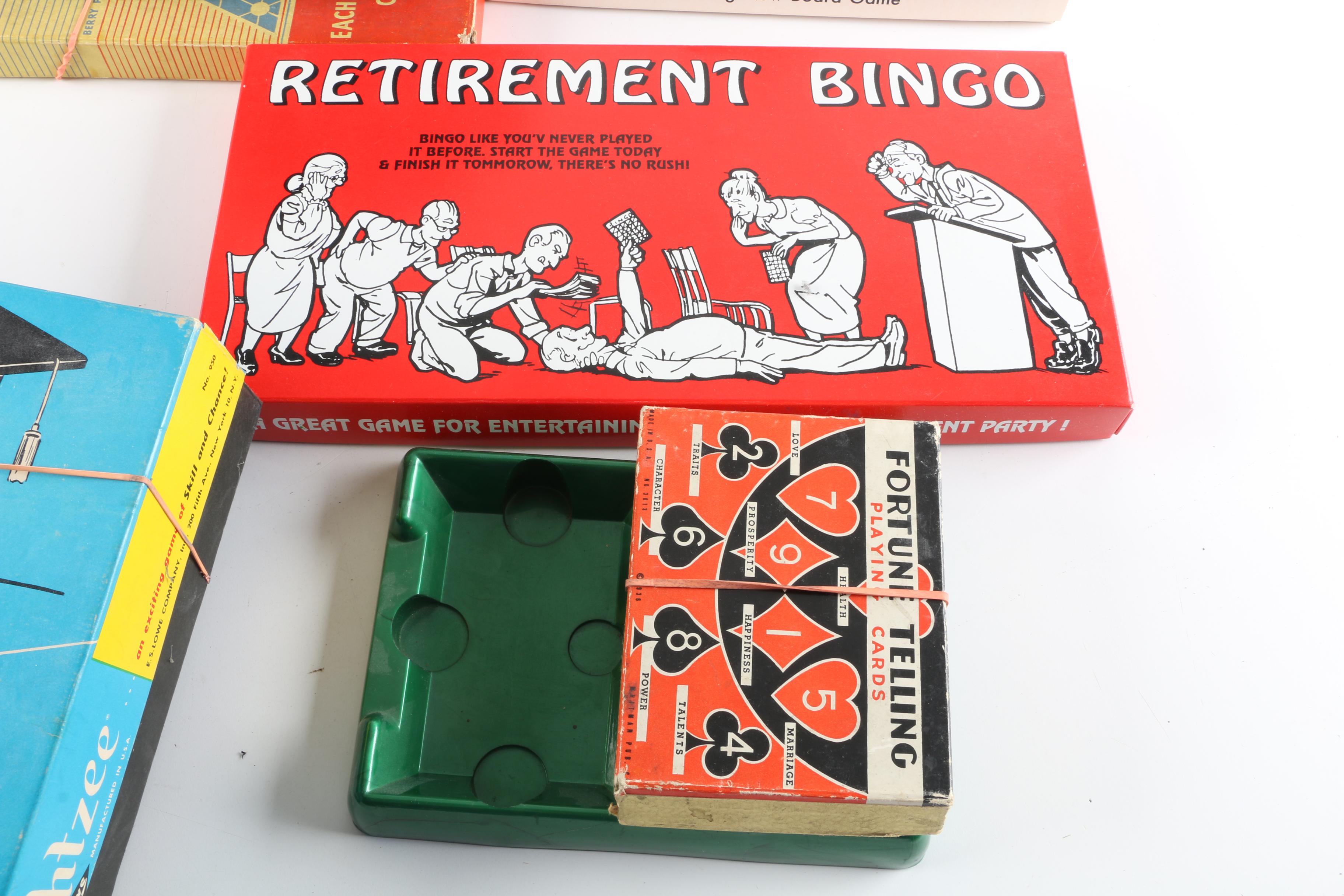 Board Games, Card Games, and Accessories Including Poker Chips