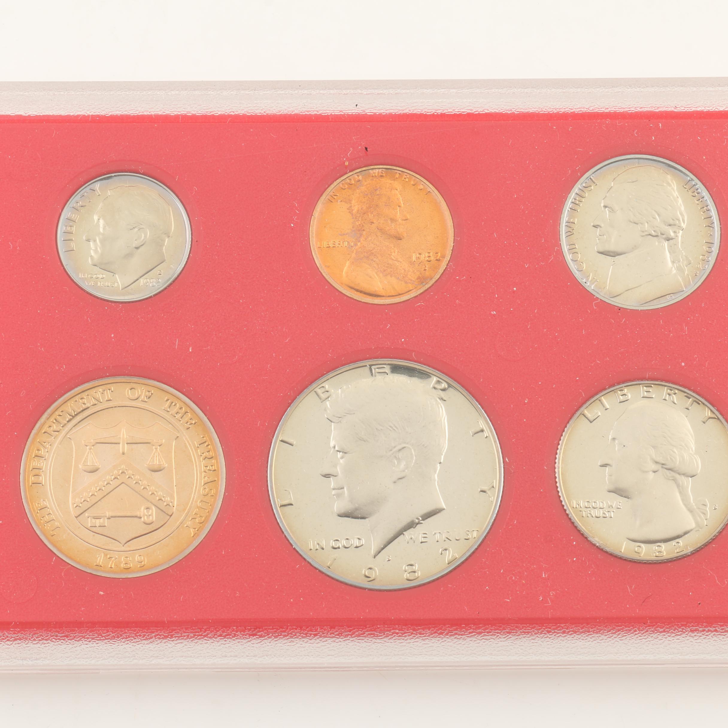Five U.S. Mint Proof Sets from the 1970s and Early 1980s
