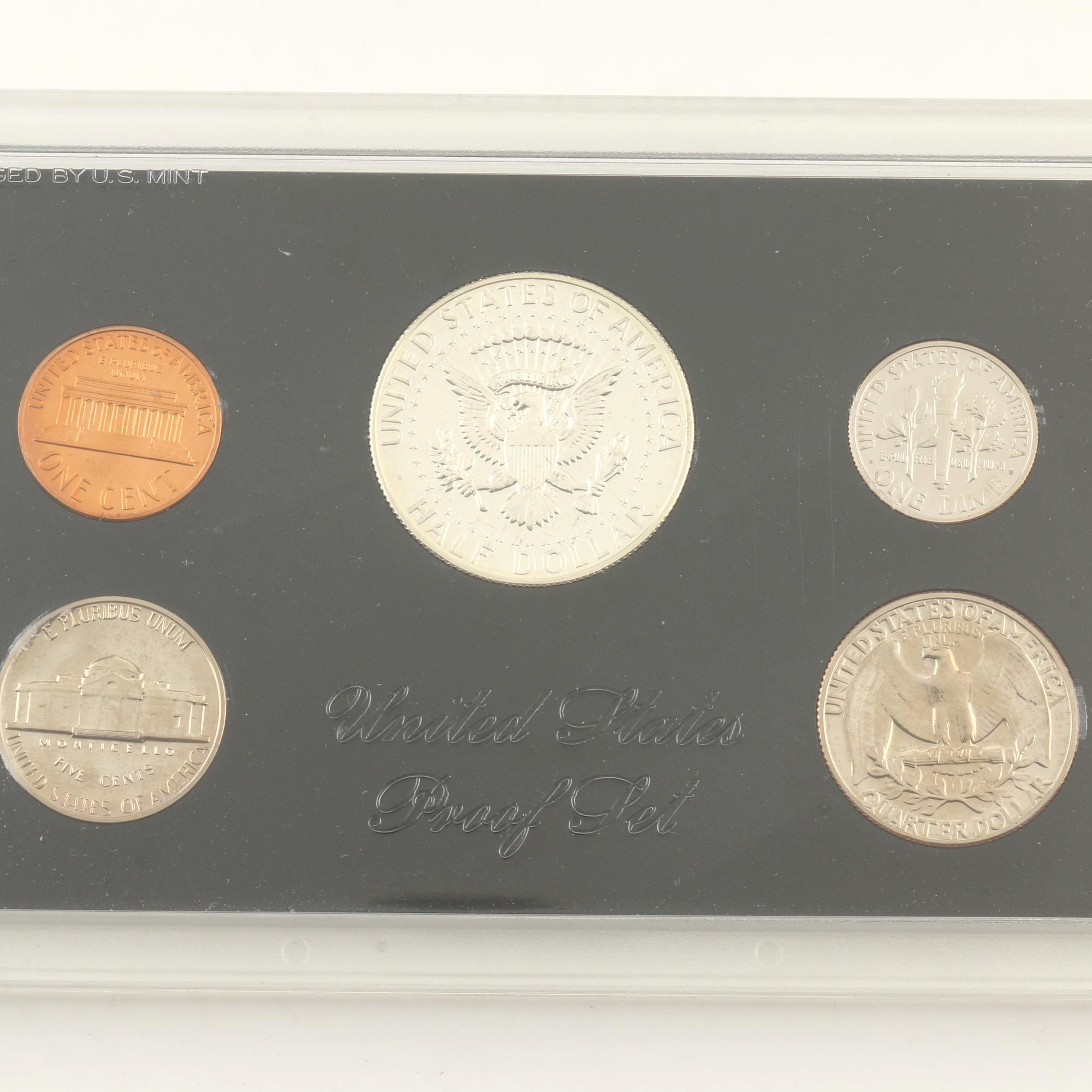 Six U.S. Mint Proof Sets, Including 1968 and 1969 Sets