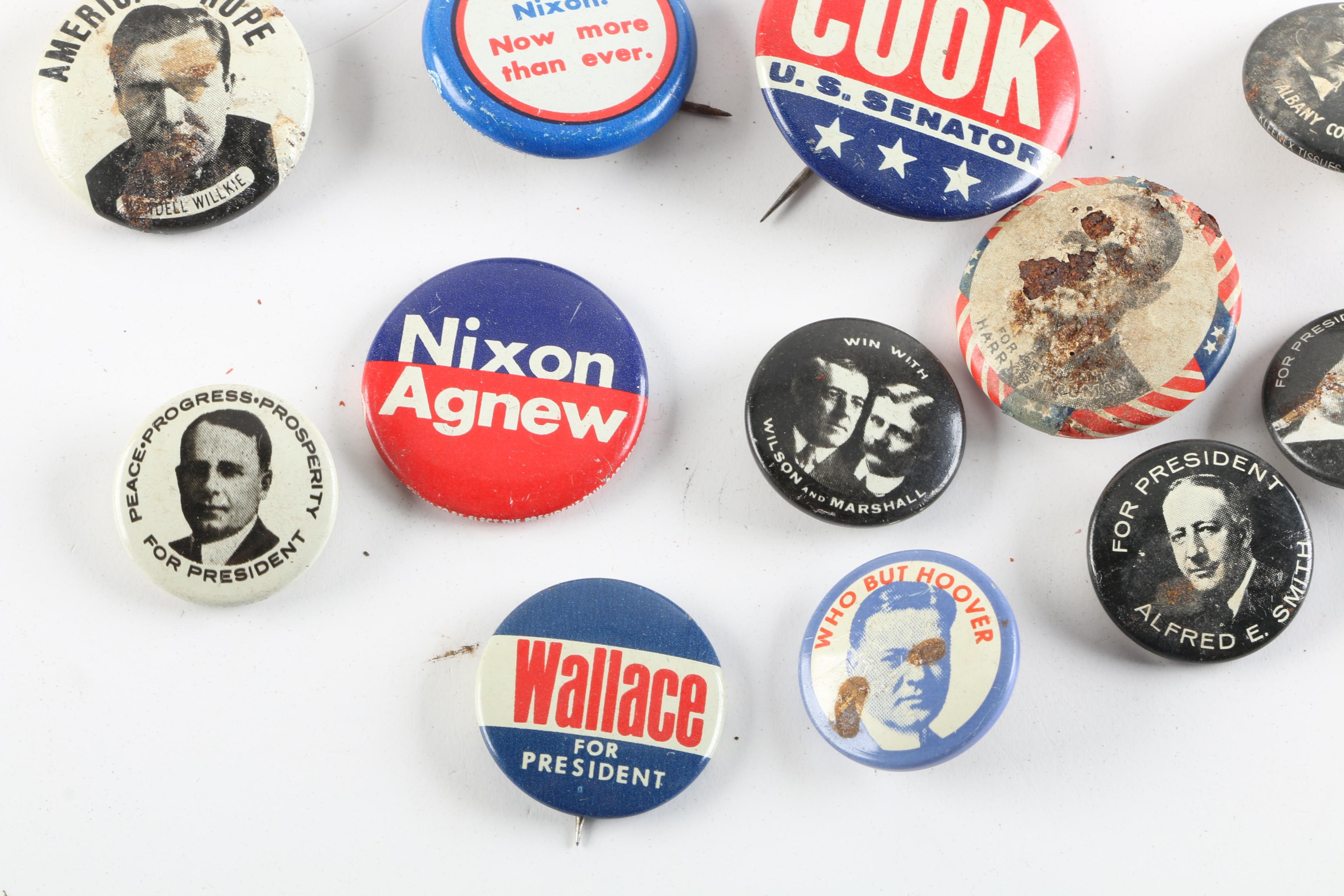Antique and Vintage U.S. Political Campaign Pins