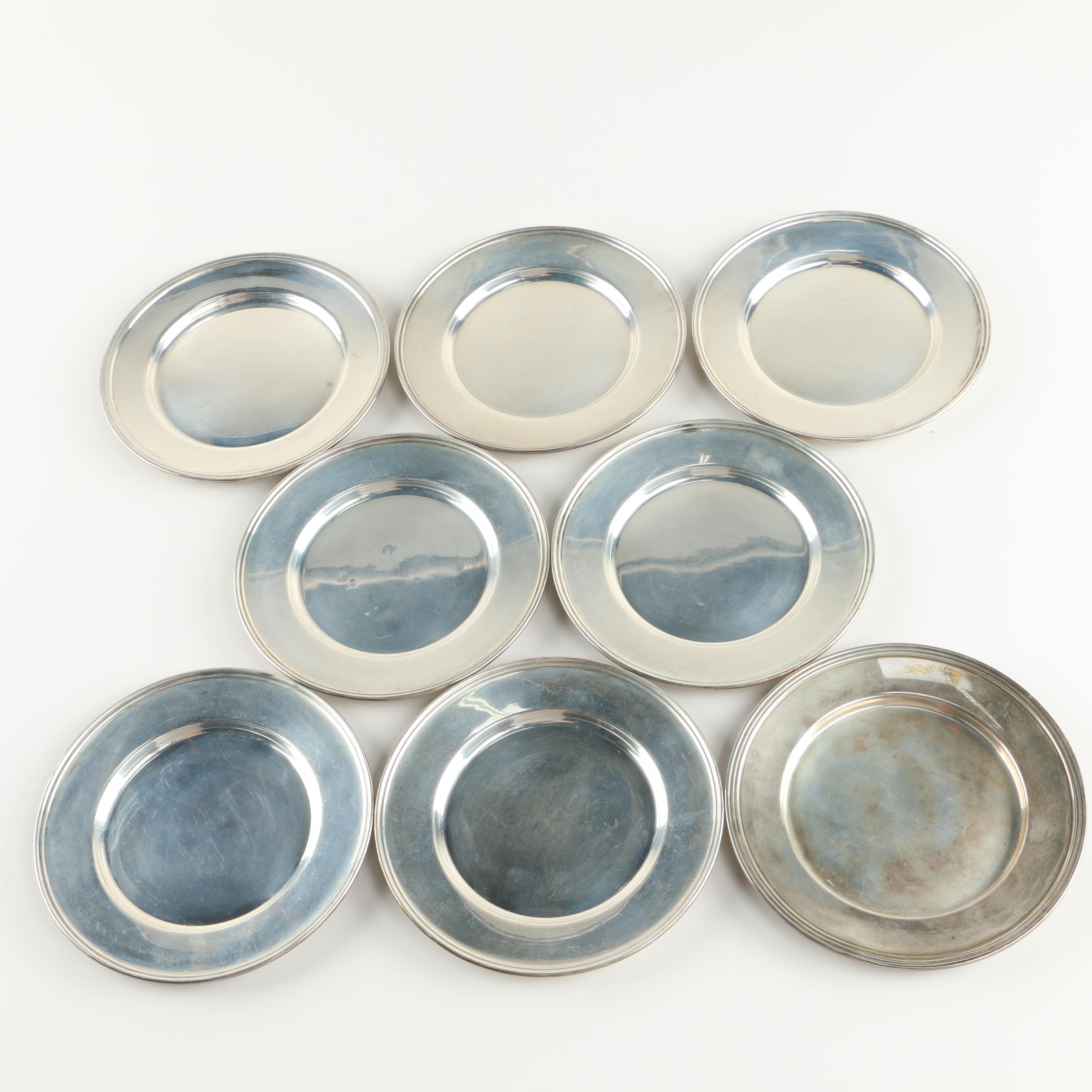 Sterling Silver Bread and Butter Plates Featuring M. Fred Hirsch Co. and Ariston