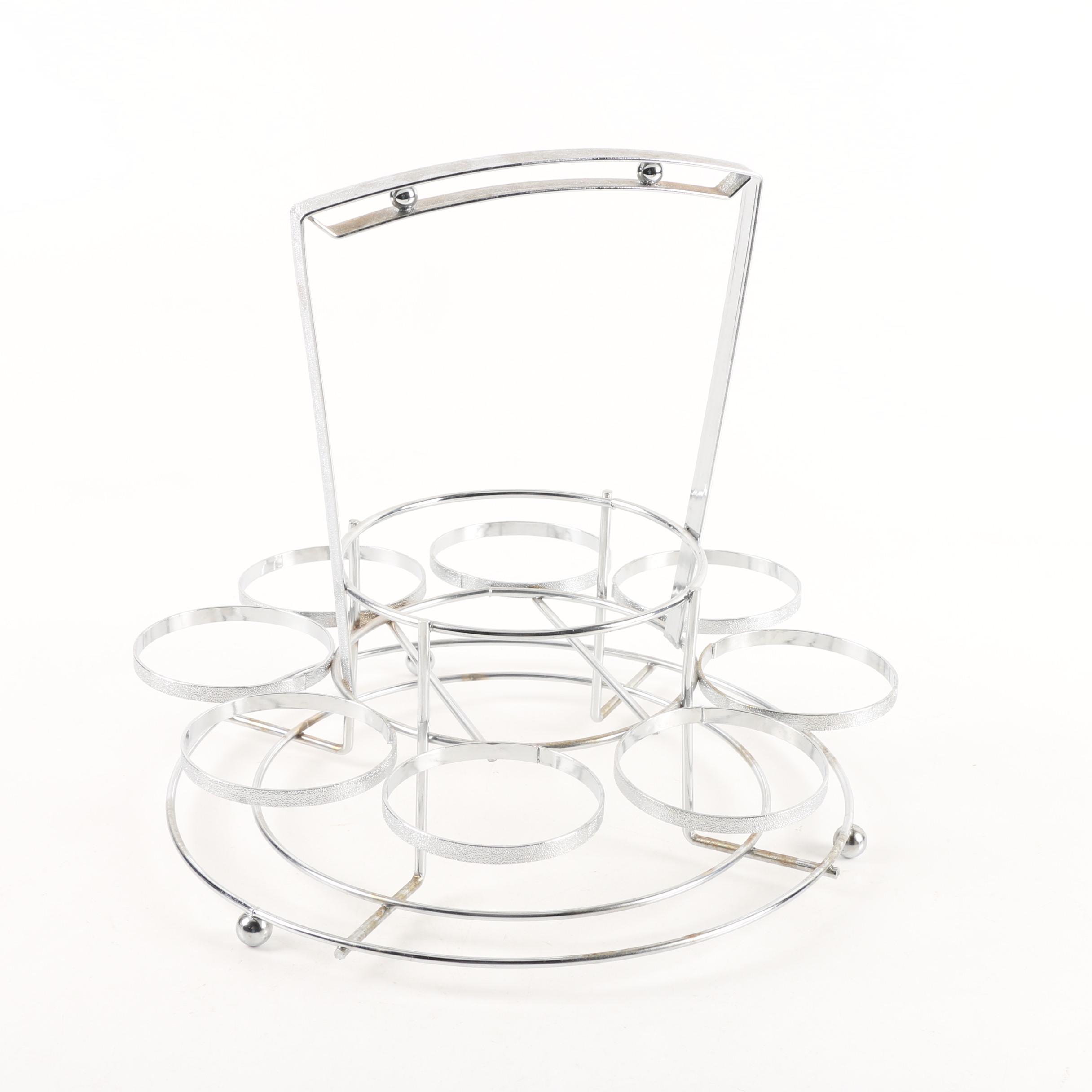 Mid Century Dorothy Thorpe "Silver Band" Style Anniversary Highball Glassware