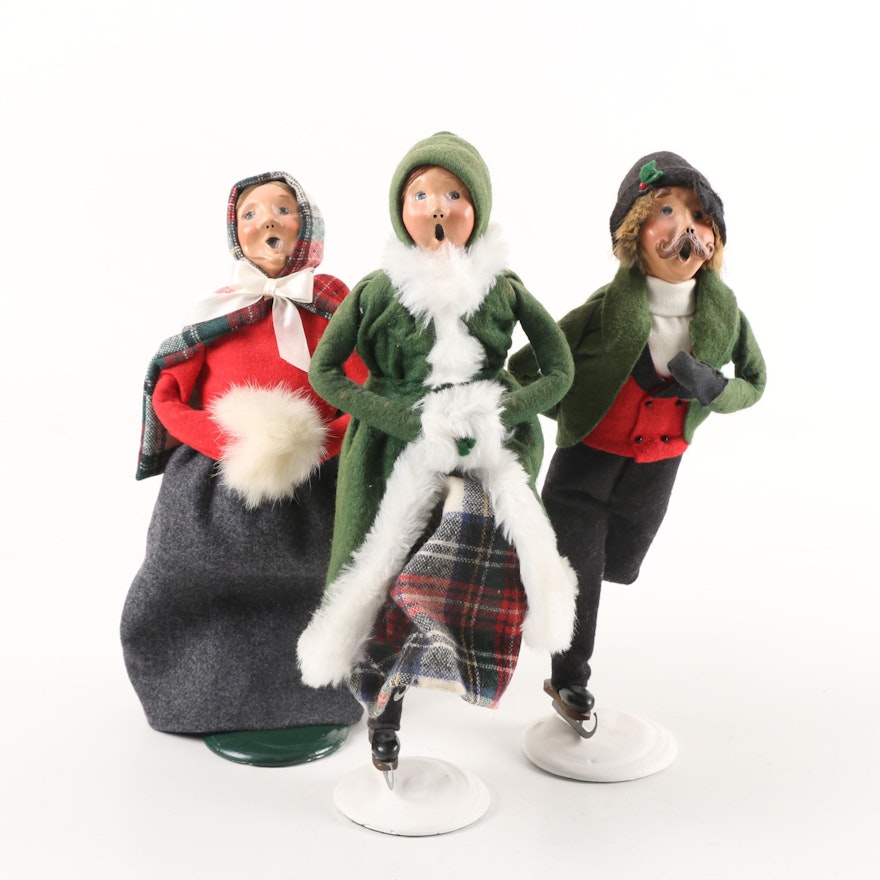 Vintage Byers' Choice Ltd. "The Carolers" and "The Skaters" Figurines