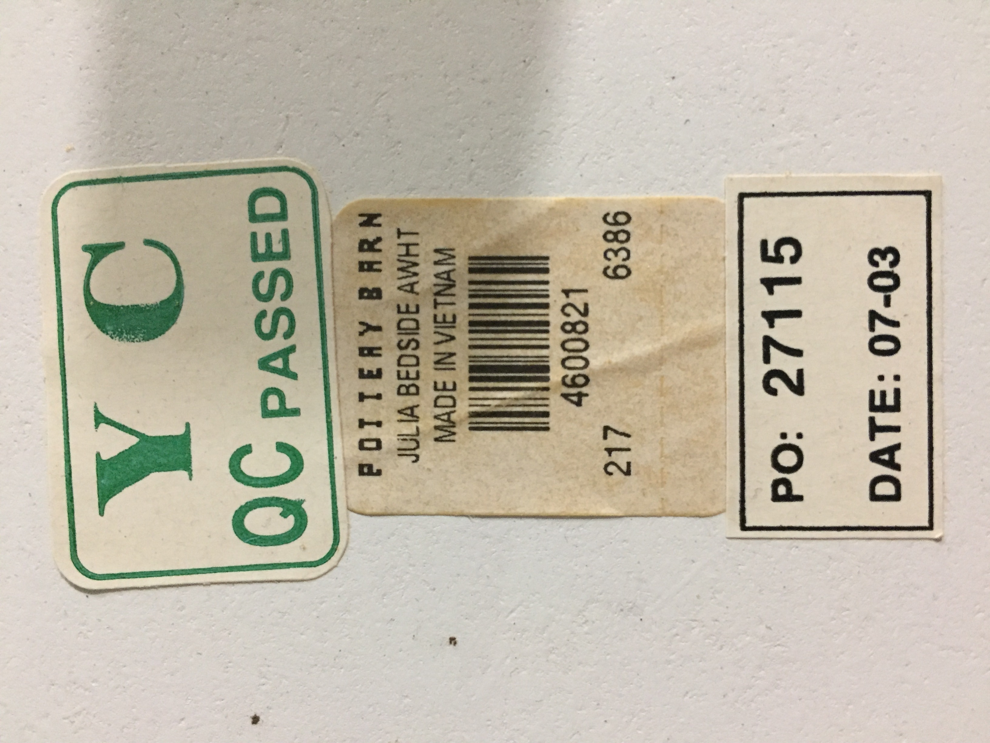 Pottery Barn White Circular Bedside Table