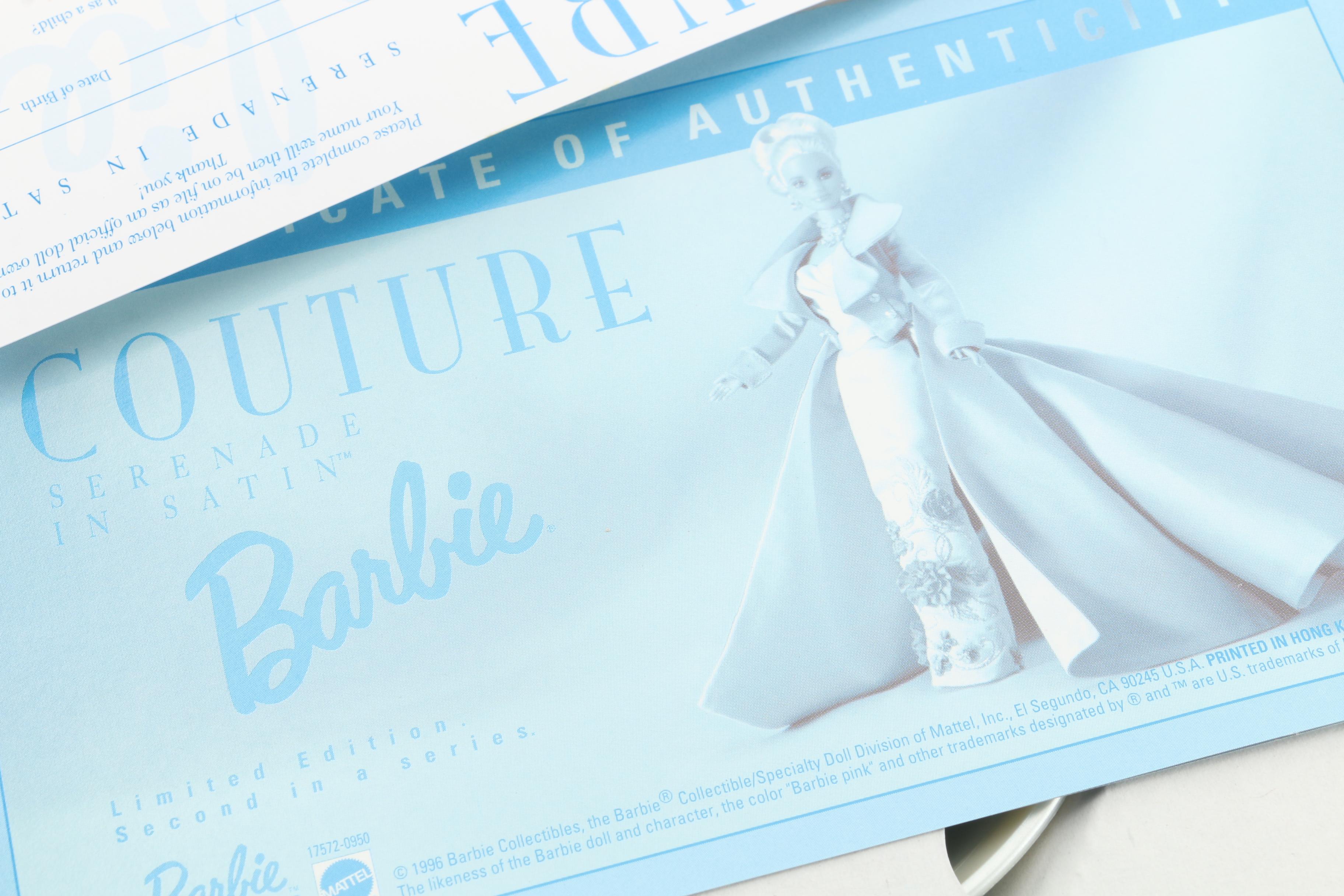 1990s Mattel Couture Barbie Dolls Featuring "Symphony In Chiffon"