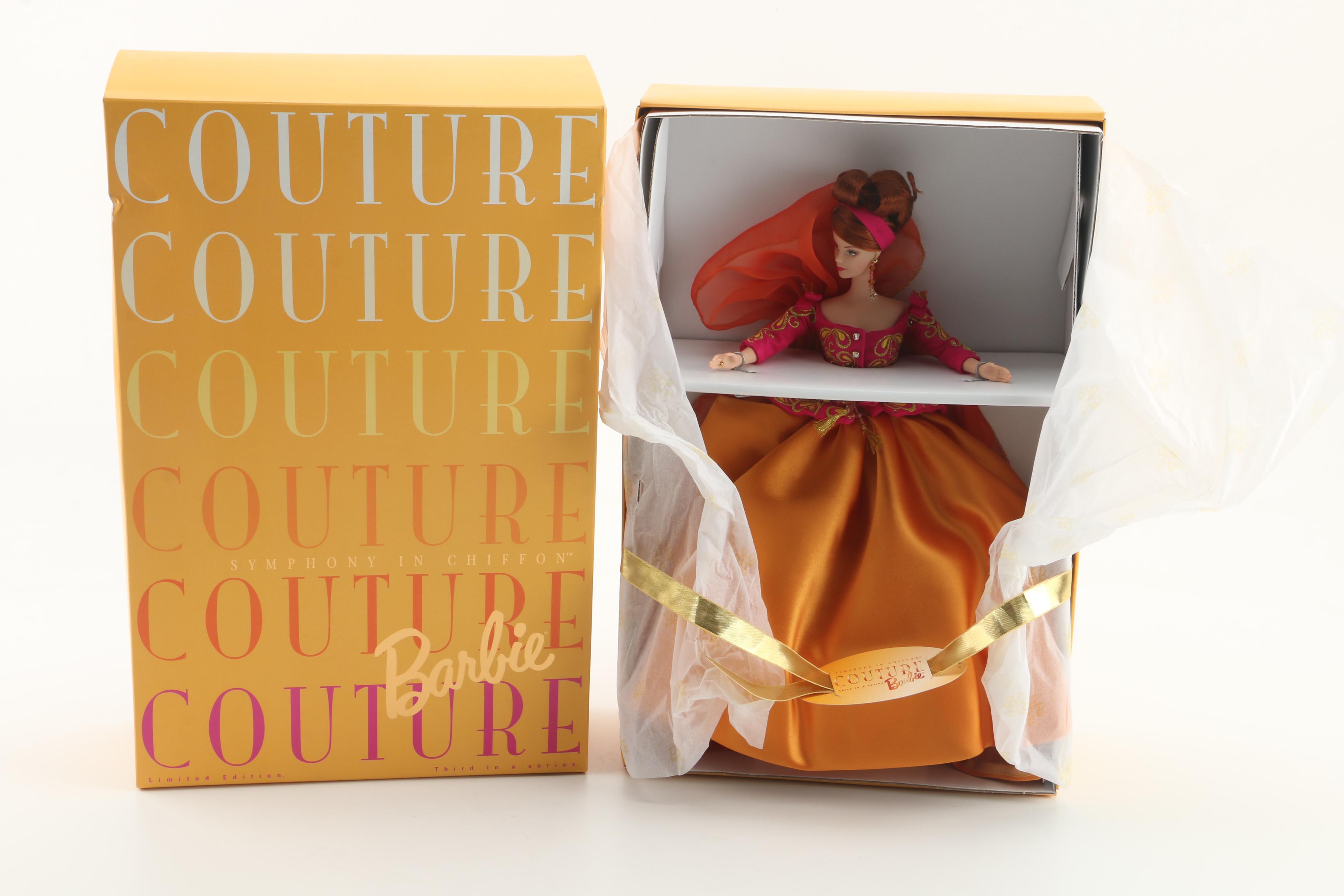 1990s Mattel Couture Barbie Dolls Featuring "Symphony In Chiffon"