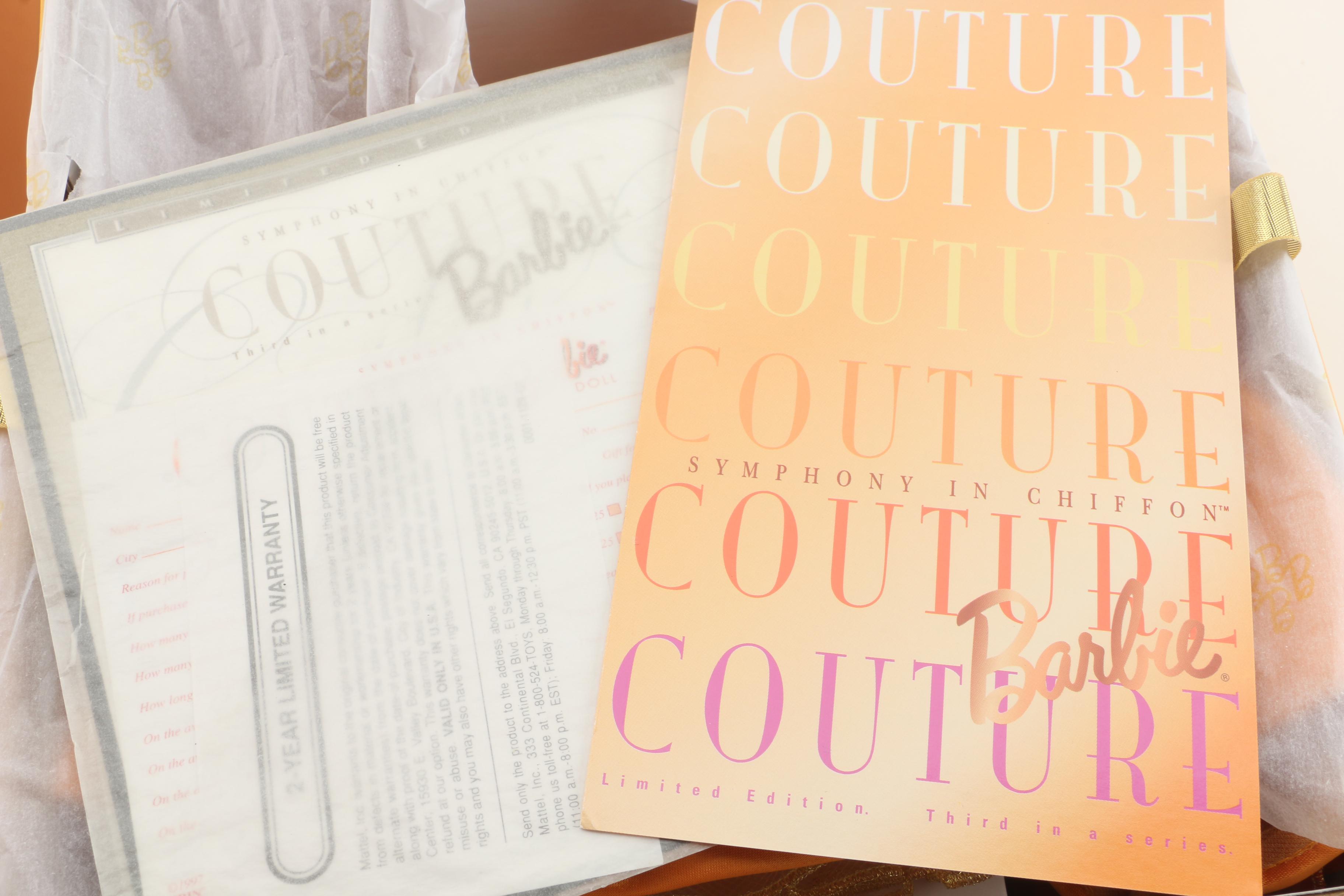 1990s Mattel Couture Barbie Dolls Featuring "Symphony In Chiffon"