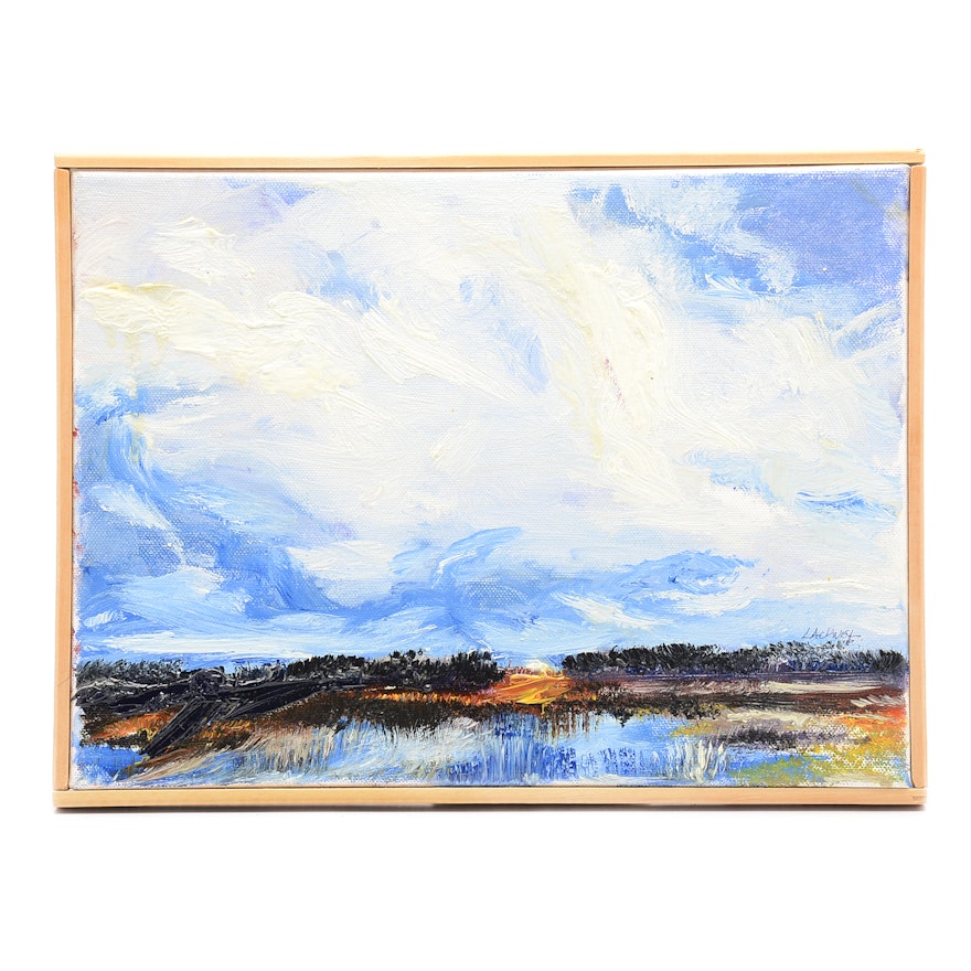 Robert Lackney Original Oil on Canvas "Summer Sky"