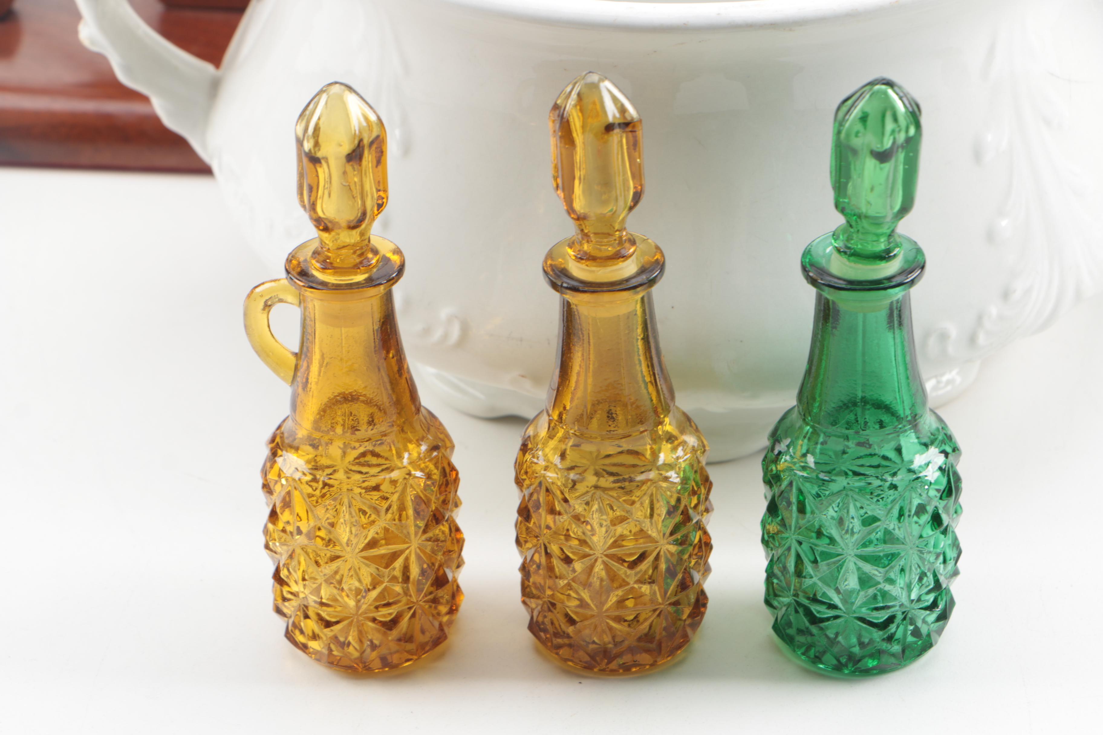 Antique Smith Phillips Semi Porcelain Chamber Pot with Decorative Decor