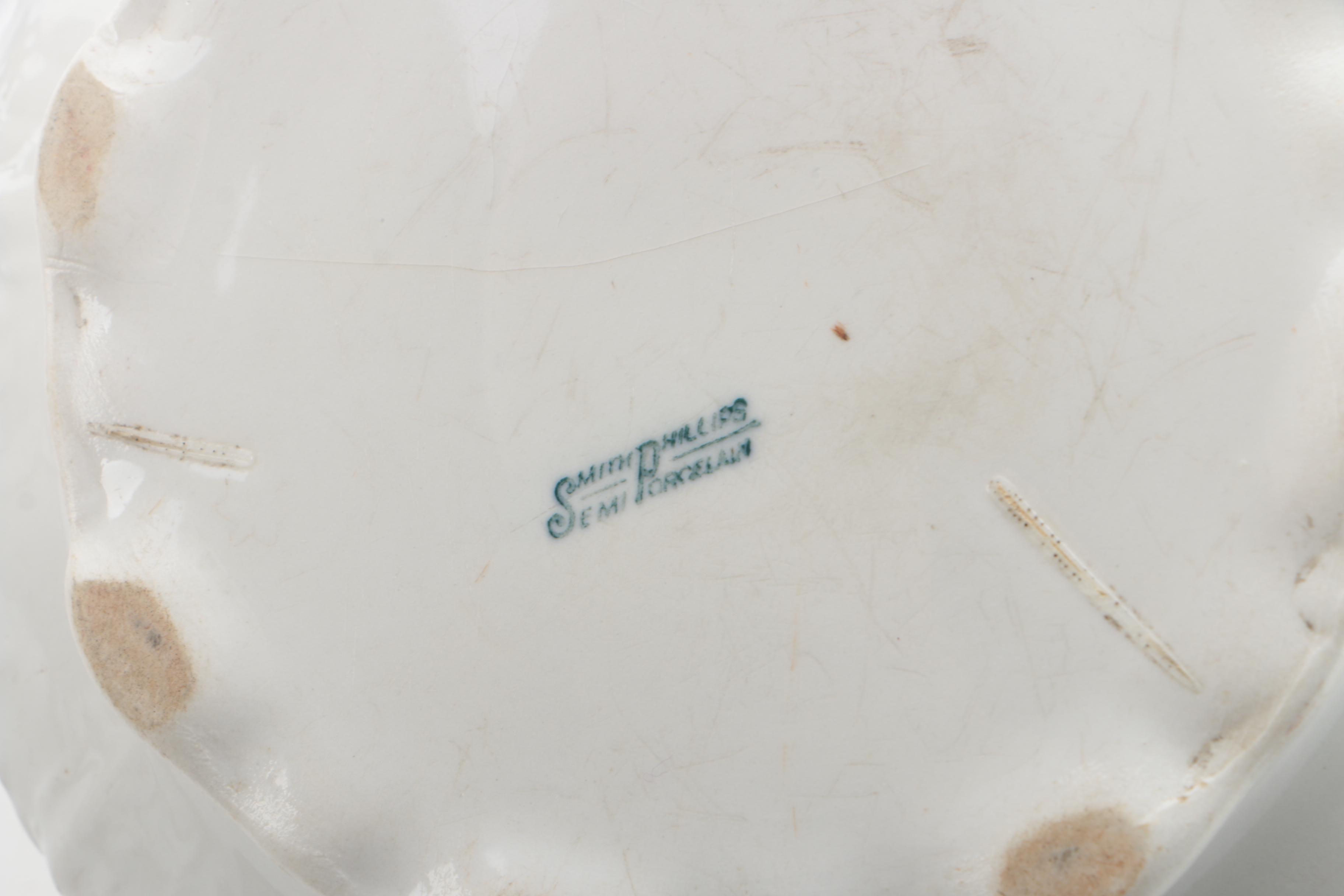 Antique Smith Phillips Semi Porcelain Chamber Pot with Decorative Decor