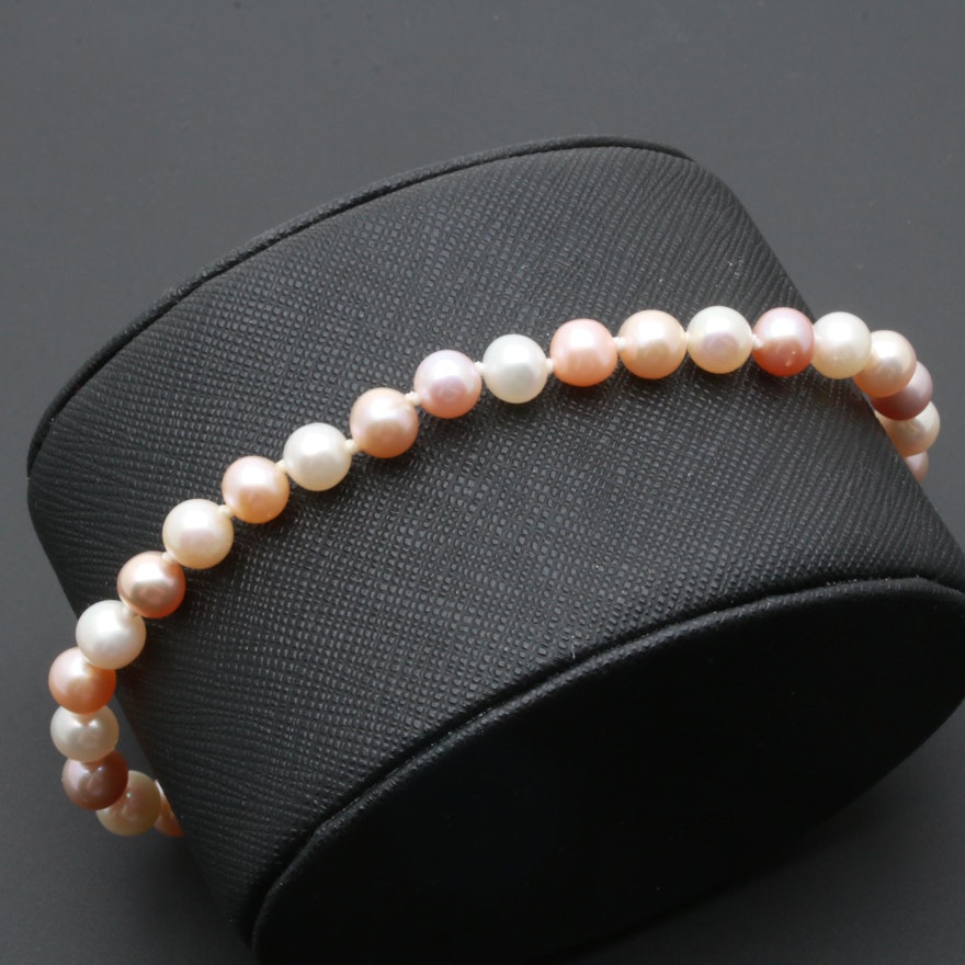 14K Yellow Gold Cultured Pearl Bead Bracelet
