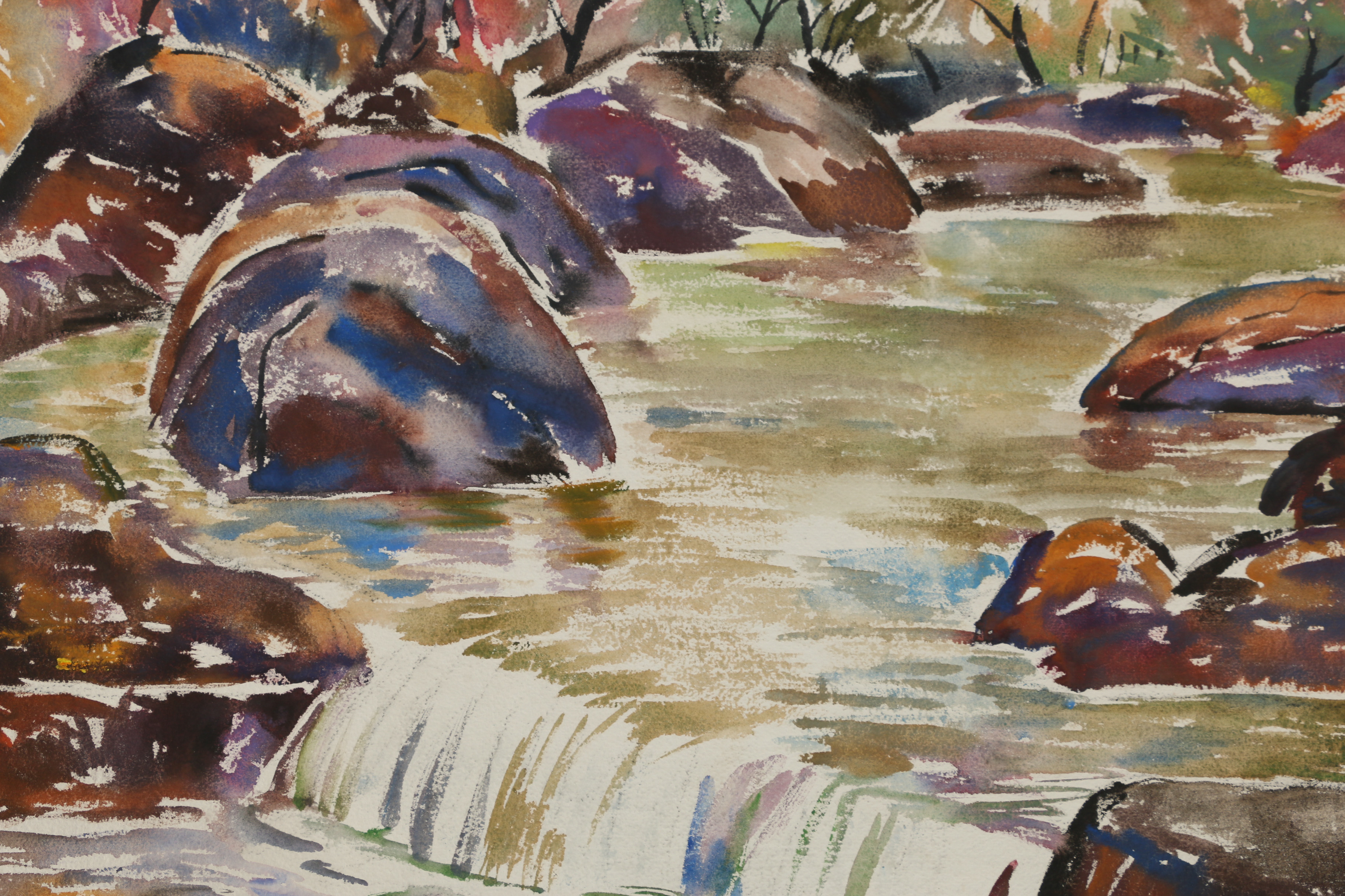 Arthur Helwig Double-Sided Watercolor Painting