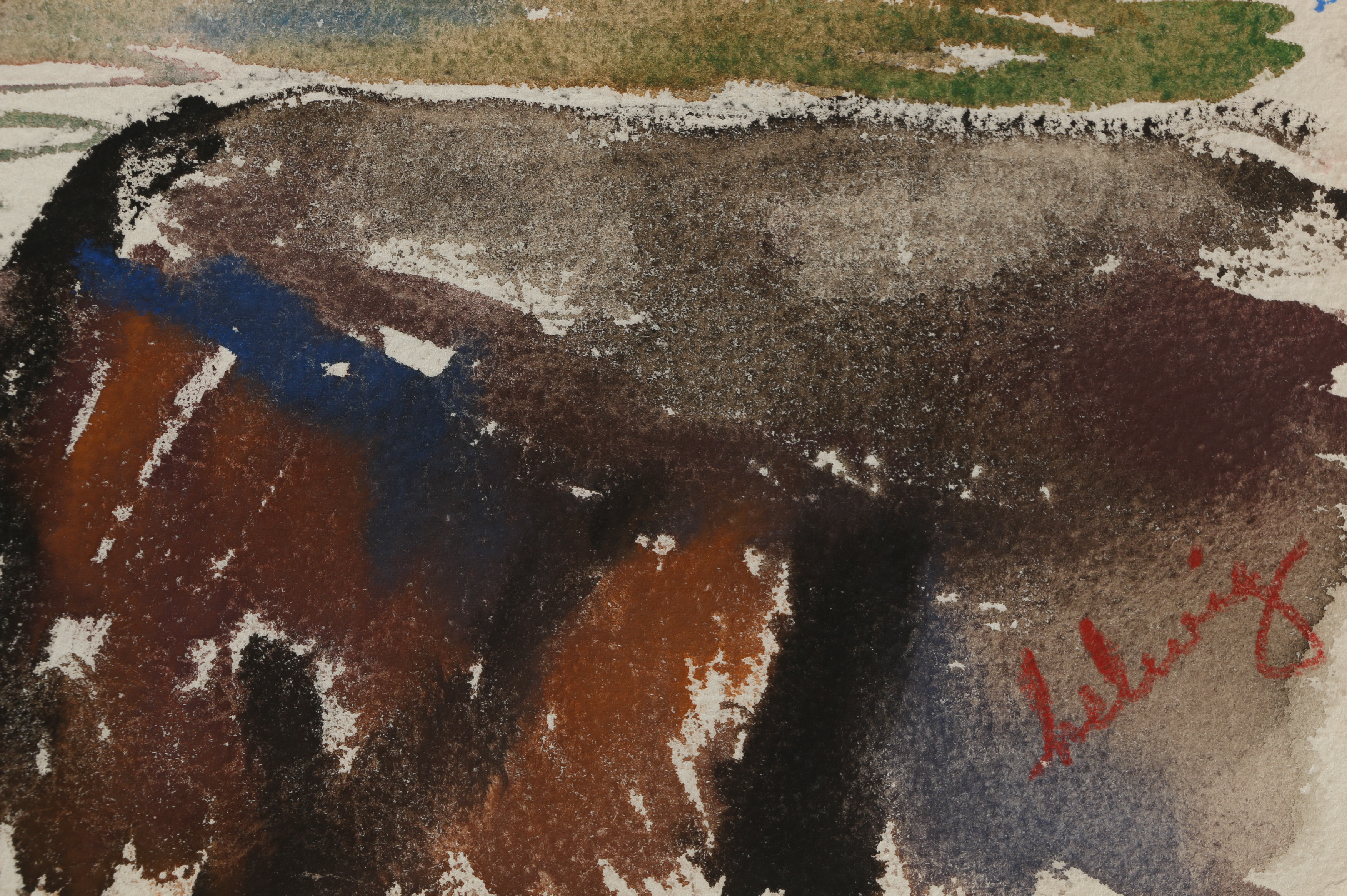 Arthur Helwig Double-Sided Watercolor Painting