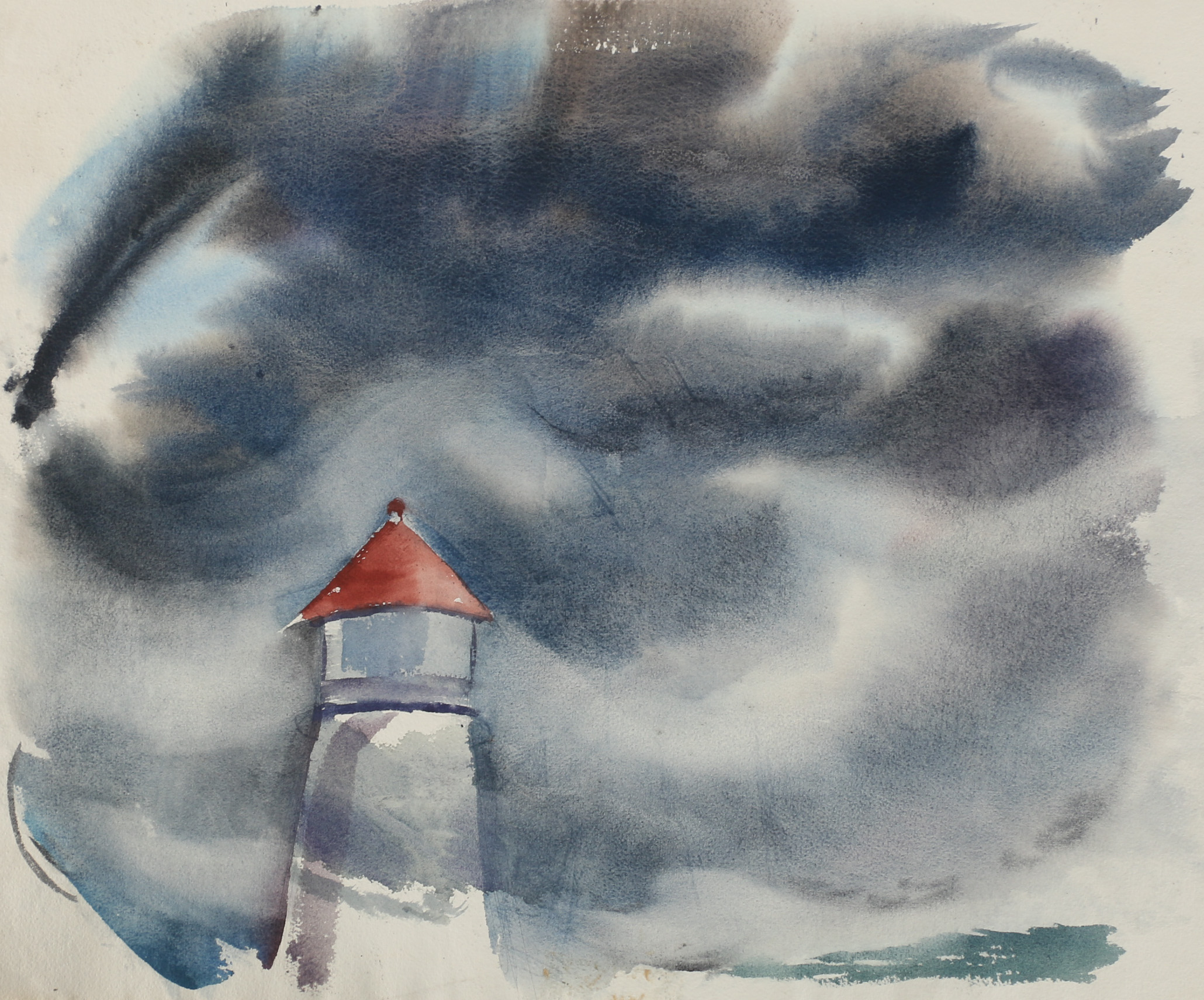 Arthur Helwig Double-Sided Watercolor Painting