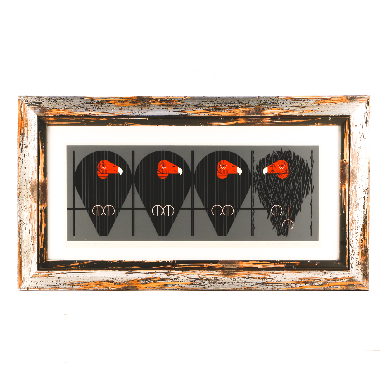 Charley Harper Limited Edition 1979 Serigraph Print "Buzz Off You Turkey"