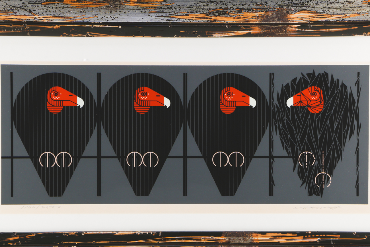 Charley Harper Limited Edition 1979 Serigraph Print "Buzz Off You Turkey"