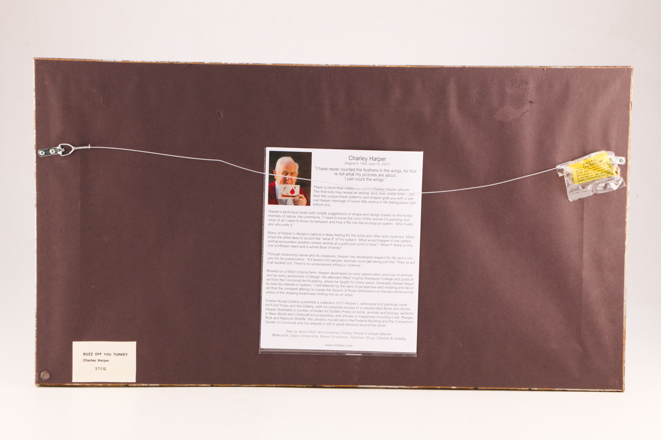 Charley Harper Limited Edition 1979 Serigraph Print "Buzz Off You Turkey"