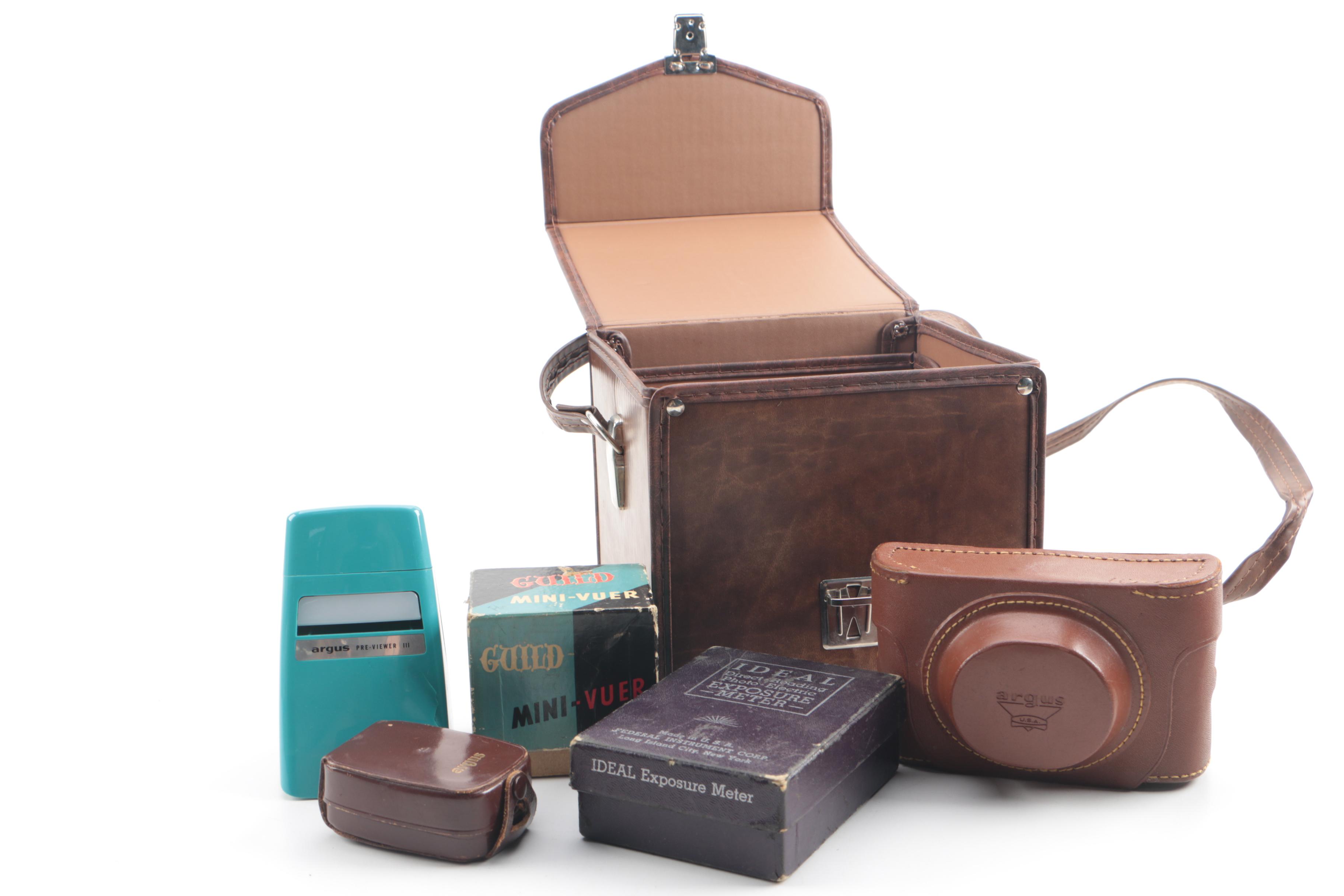 Kodak Brownie, Argus Cameras and Accessories with Camera Cases