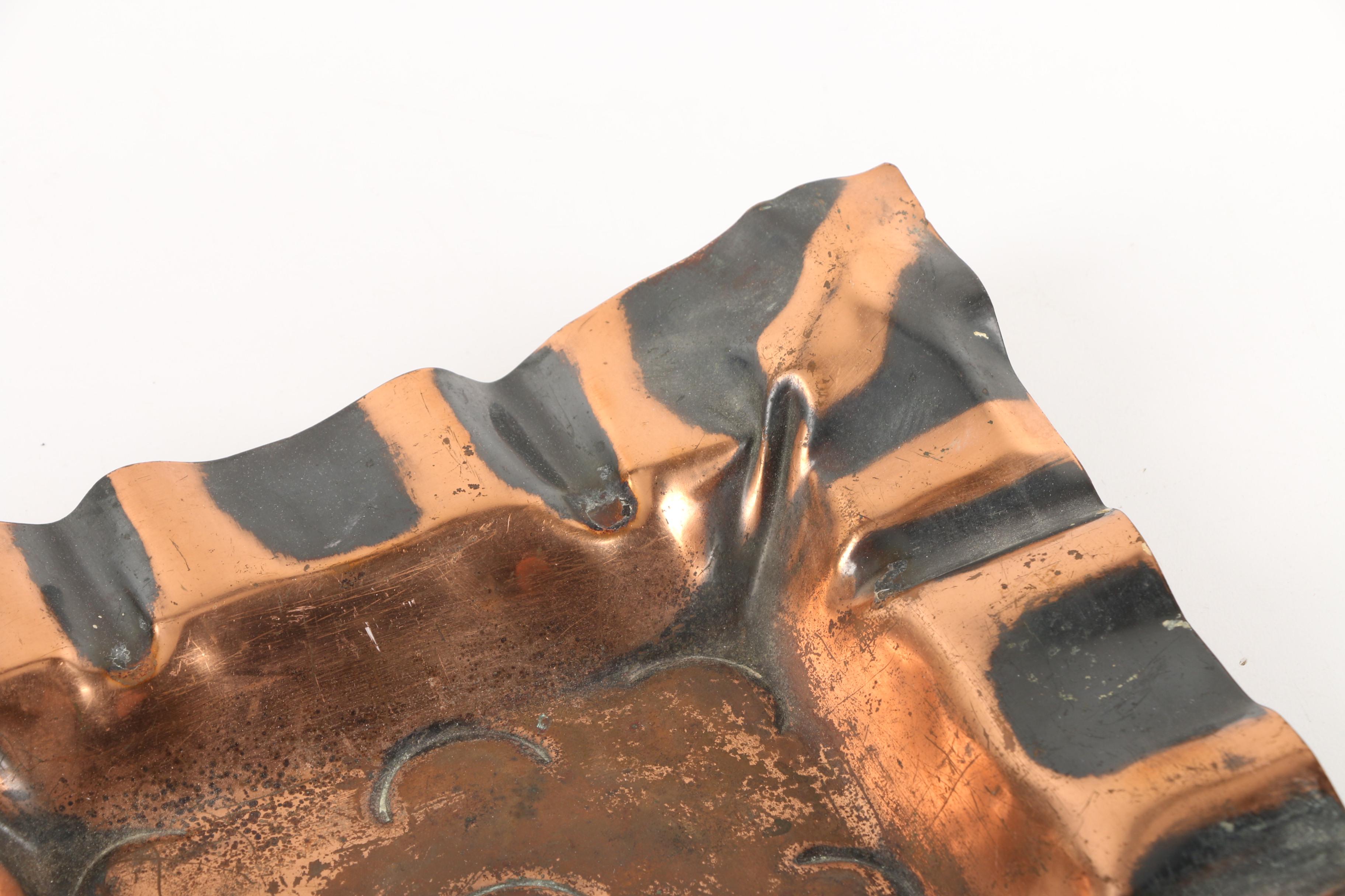 Mid 20th Century Inca Copper, Royal Haeger and California Pottery Ash Receivers